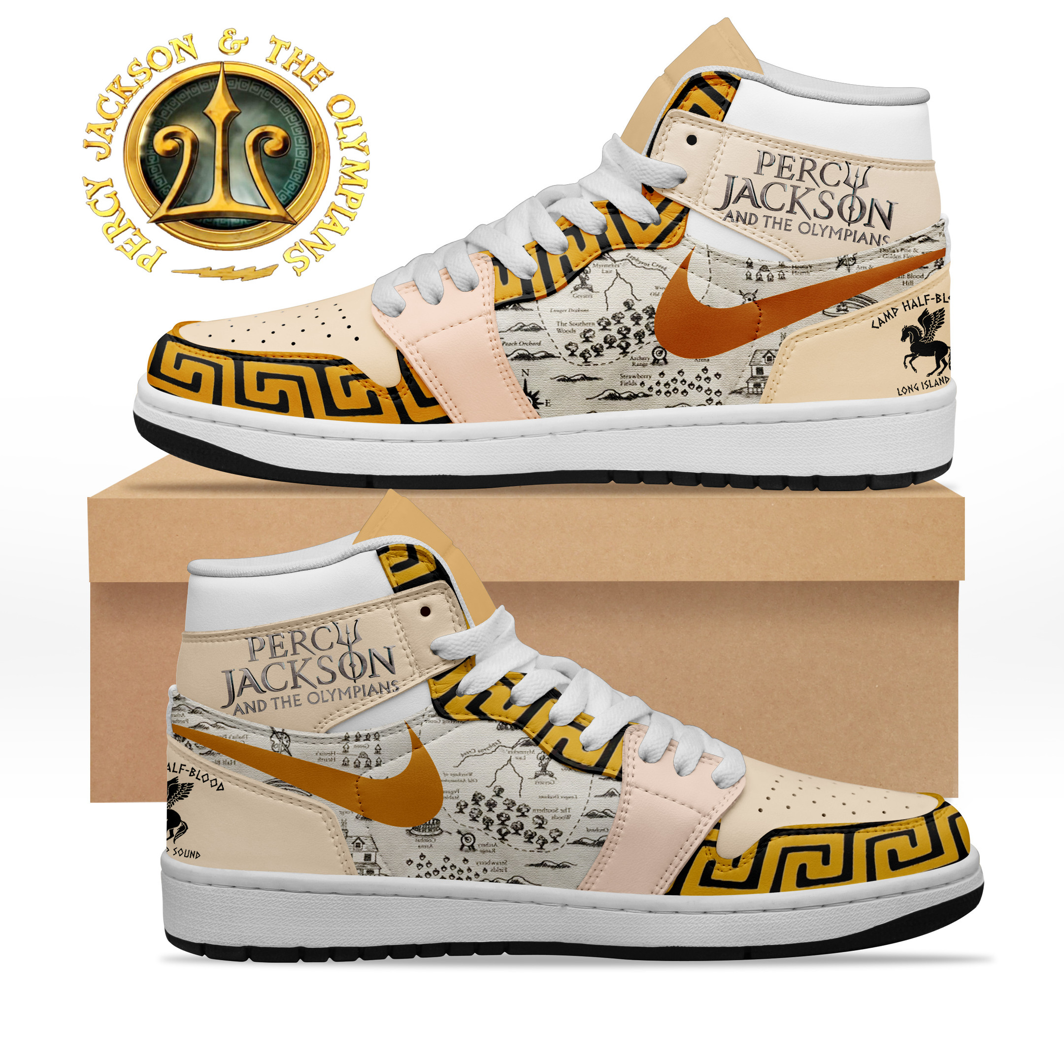 JWFancy Percy Jackson and the Olympians AJ1 High Sneakers Shoes For Men And Women