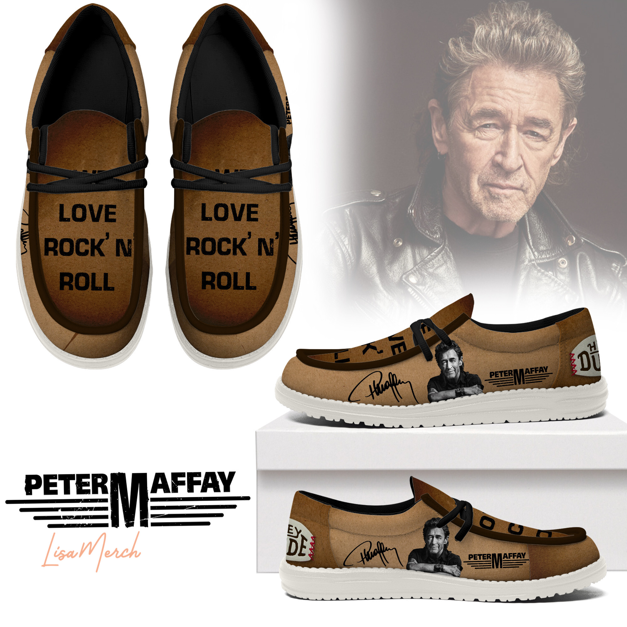 JWFancy Peter Maffay Hey Dude Shoes Wally Men's Lace Up Loafers Comfortable For Men And Women