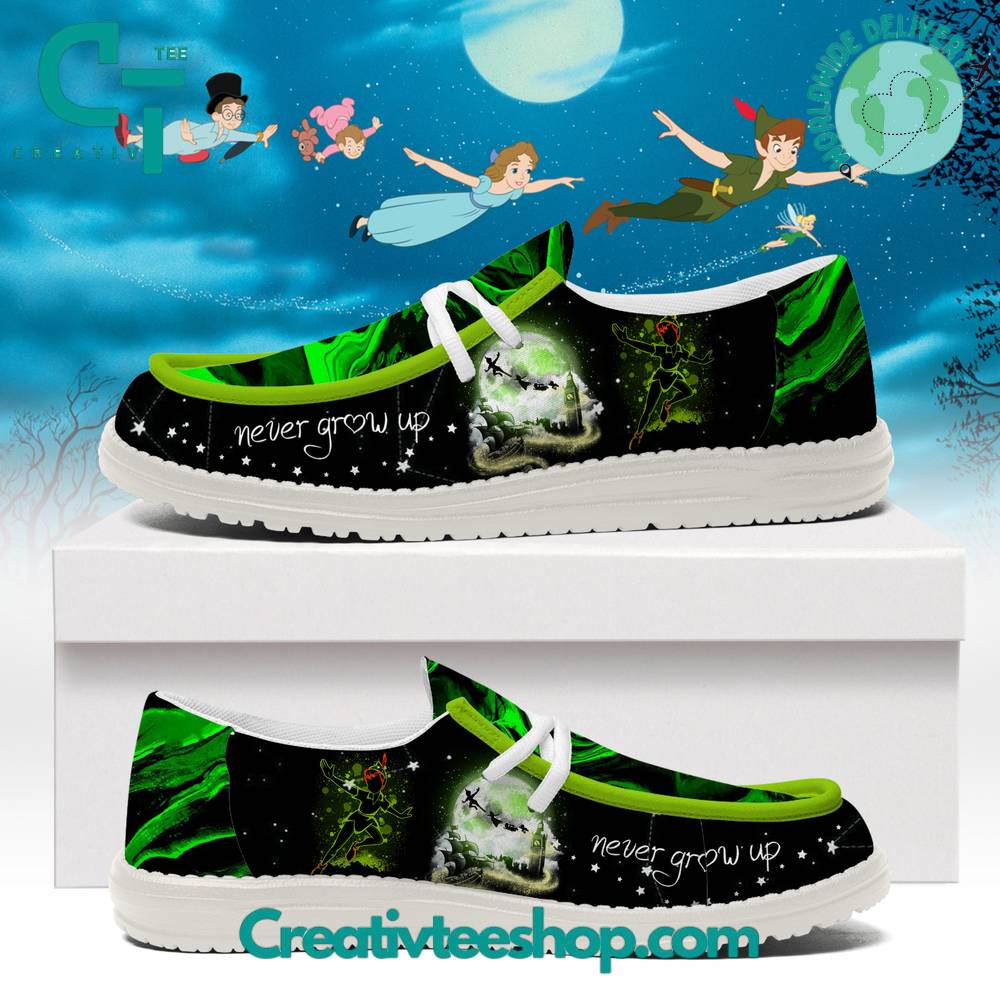 JWFancy Peter Pan Hey Dude Shoes Wally Men's Lace Up Loafers Comfortable For Men And Women