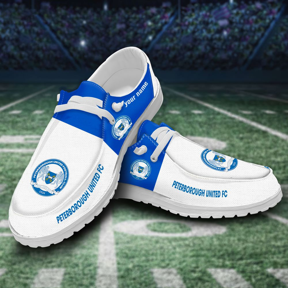 JWFancy Peterborough United F.C Hey Dude Shoes Wally Men's Lace Up Loafers Comfortable For Men And Women