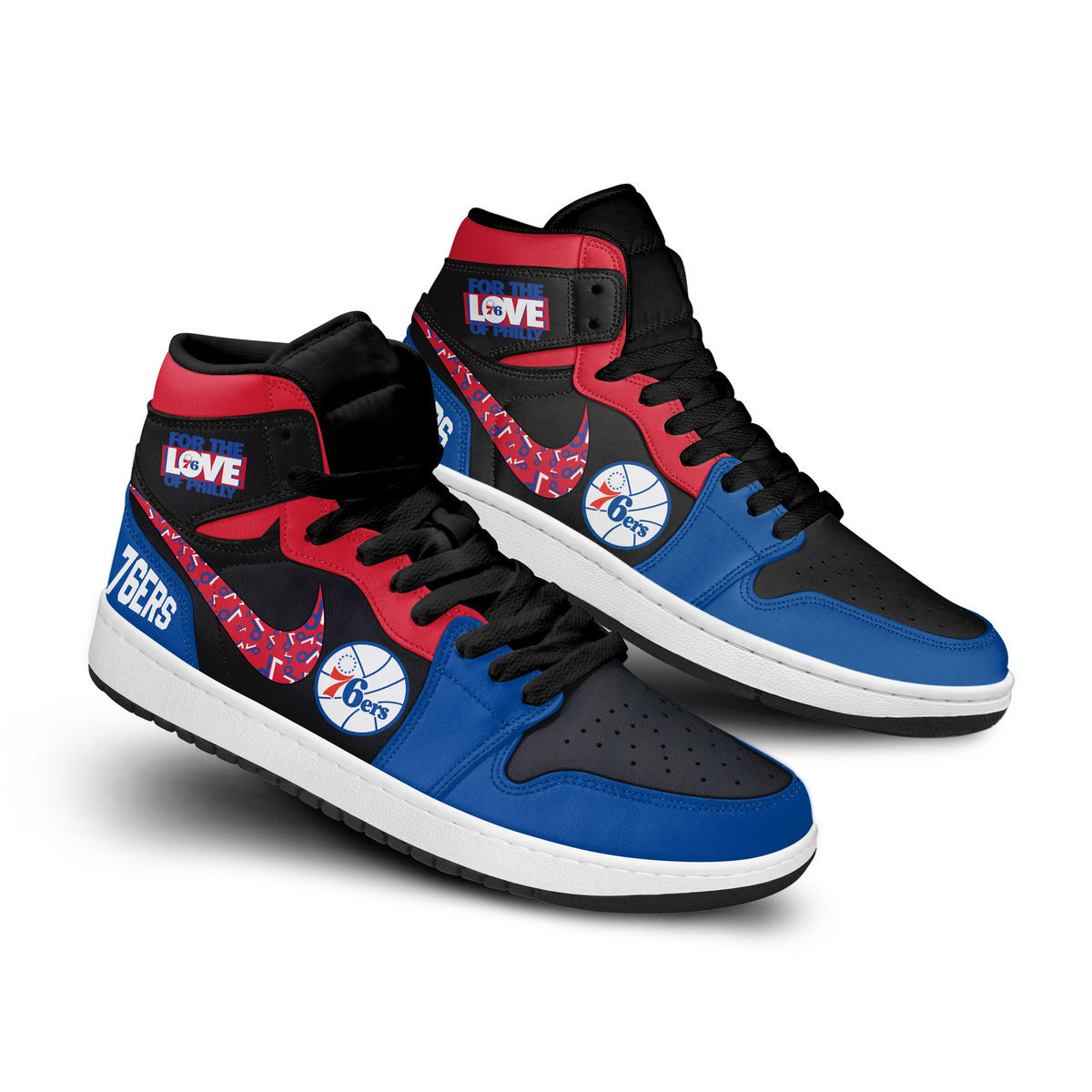 JWFancy Philadelphia 76ers AJ1 High Sneakers Shoes For Men And Women