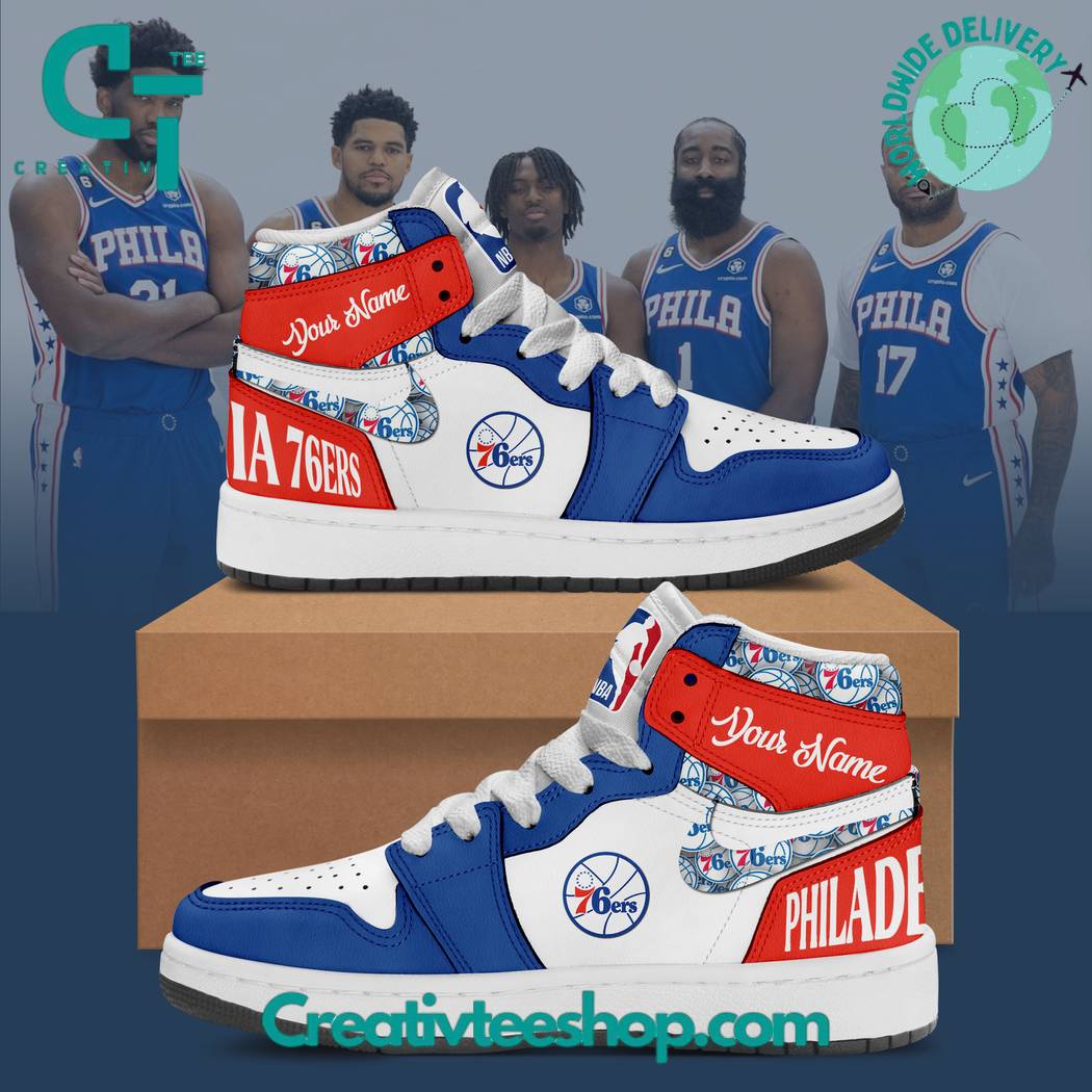 JWFancy Philadelphia 76ers AJ1 High Sneakers Shoes For Men And Women
