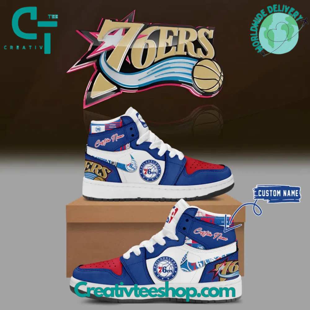 JWFancy Philadelphia 76ers AJ1 High Sneakers Shoes For Men And Women