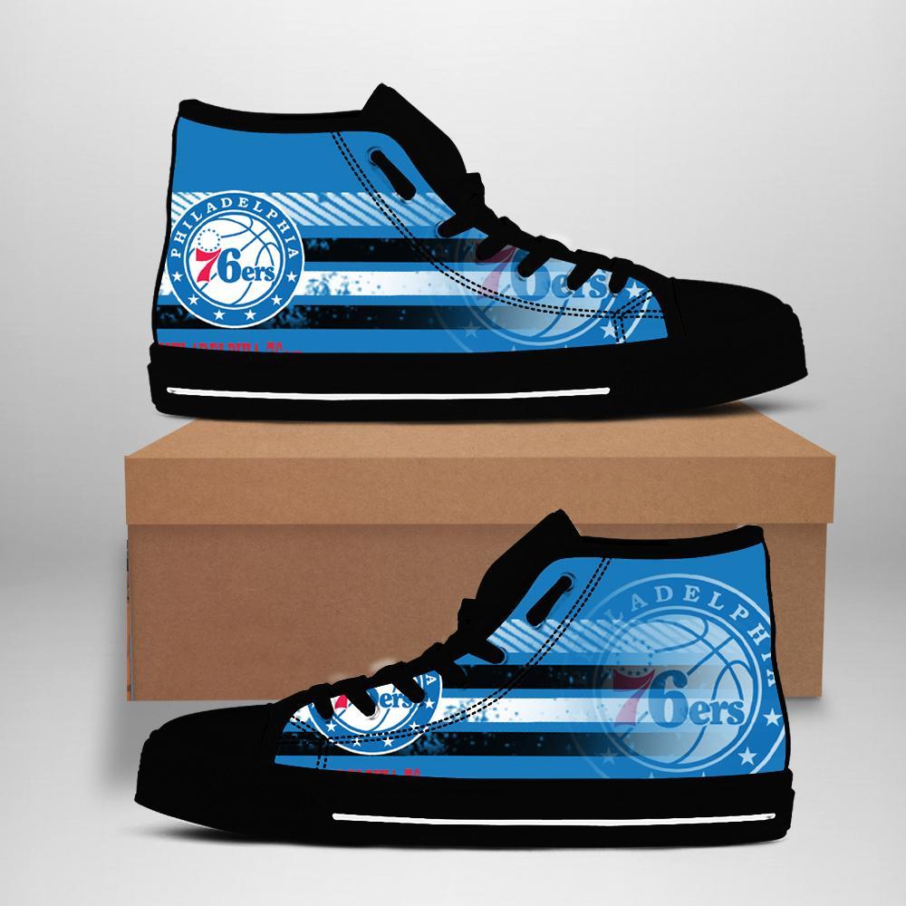 JWFancy Philadelphia 76ers High Top Canvas Sneakers Shoes For Men And Women