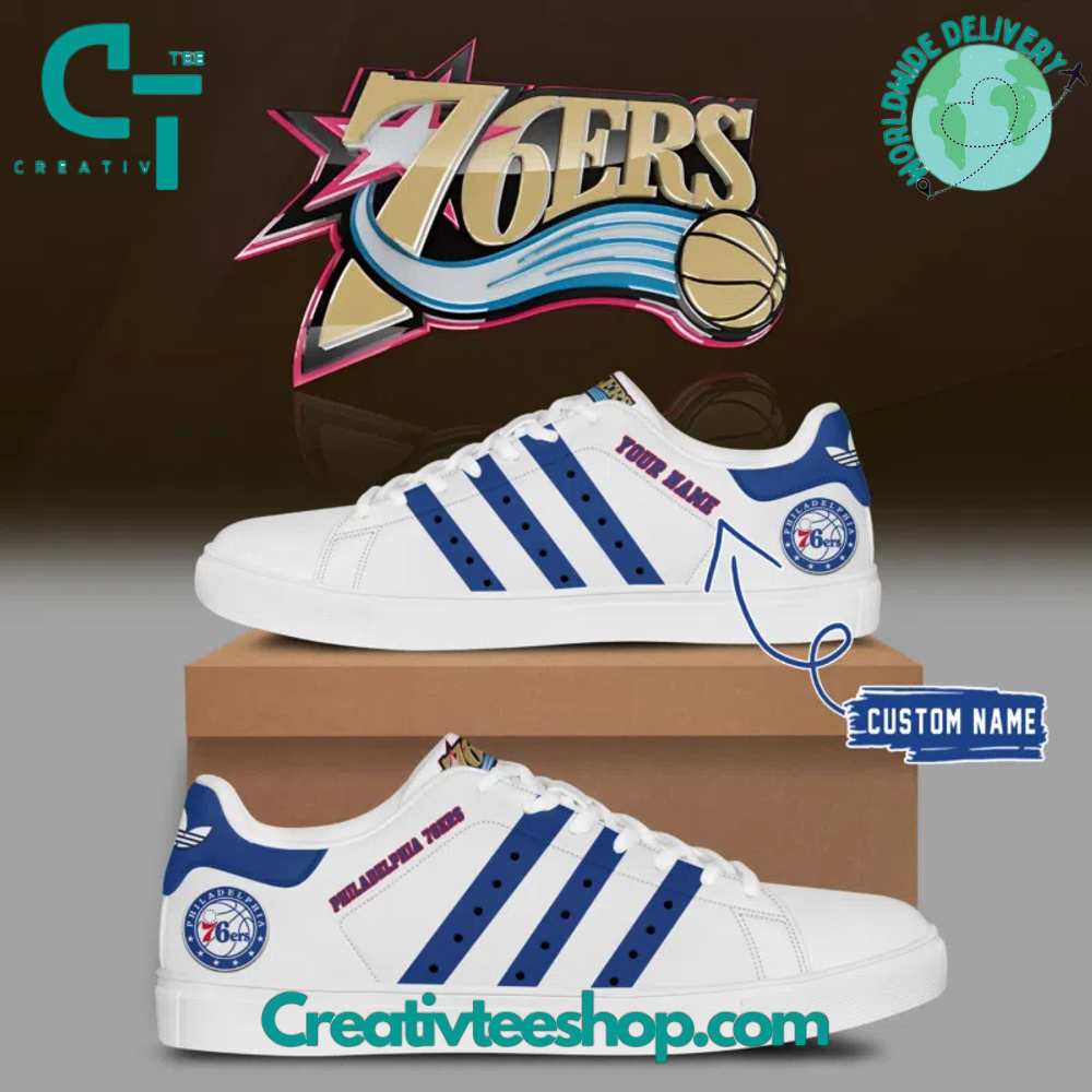 JWFancy Philadelphia 76ers Skate Stan Shoes Sneakes For Men And Women