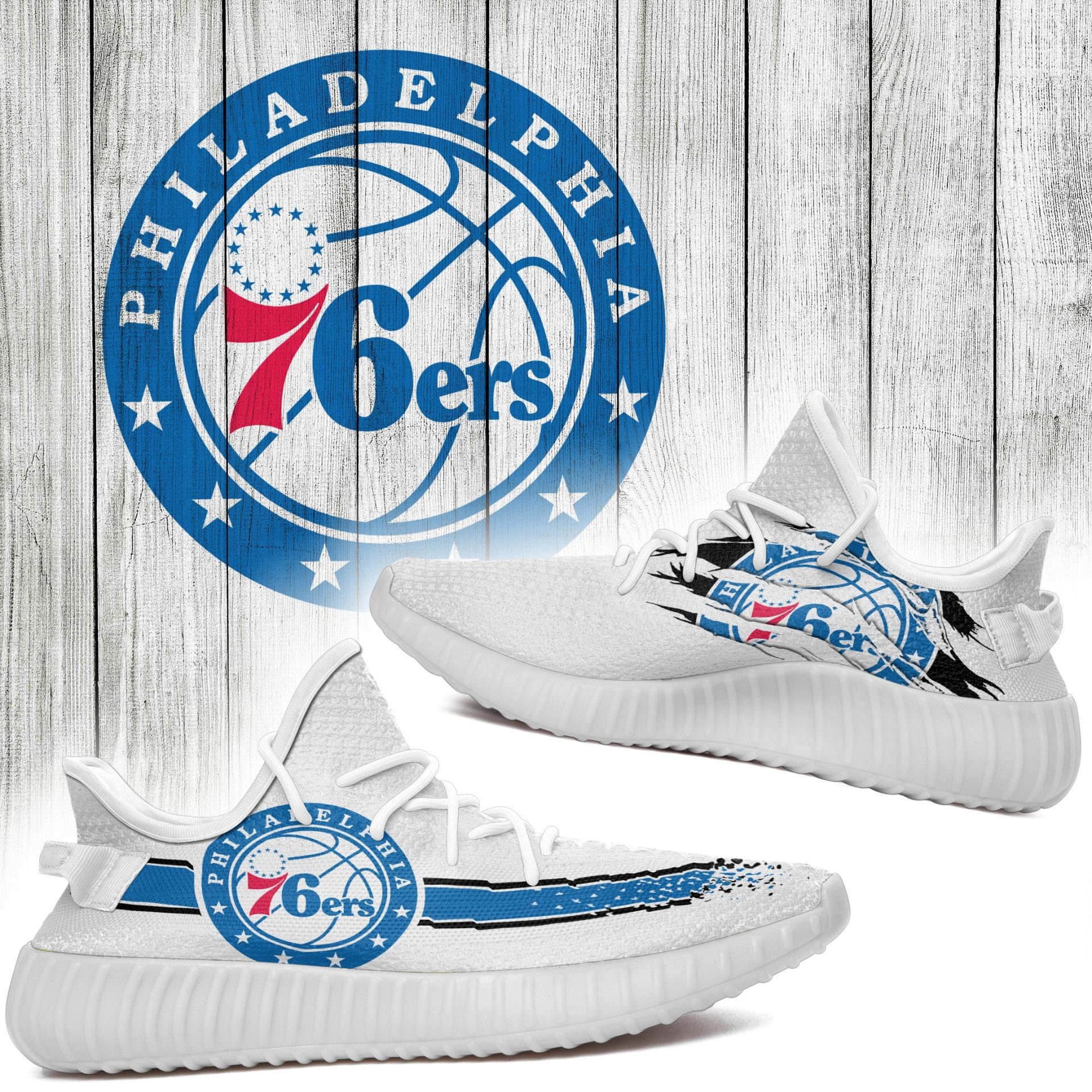 JWFancy Philadelphia 76ers Yeezy Boost Shoes For Men And Women