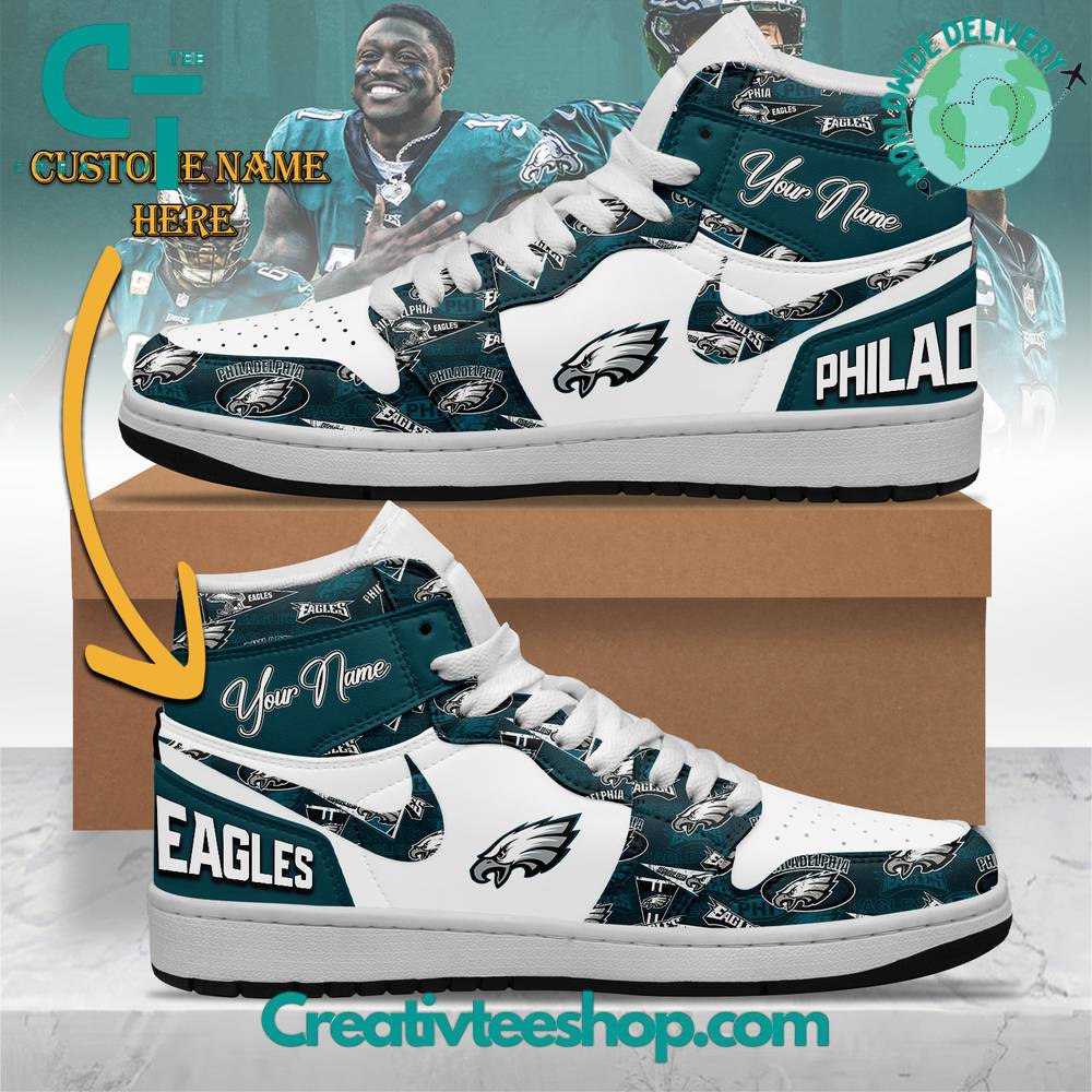 JWFancy Philadelphia Eagles AJ1 High Sneakers Shoes For Men And Women