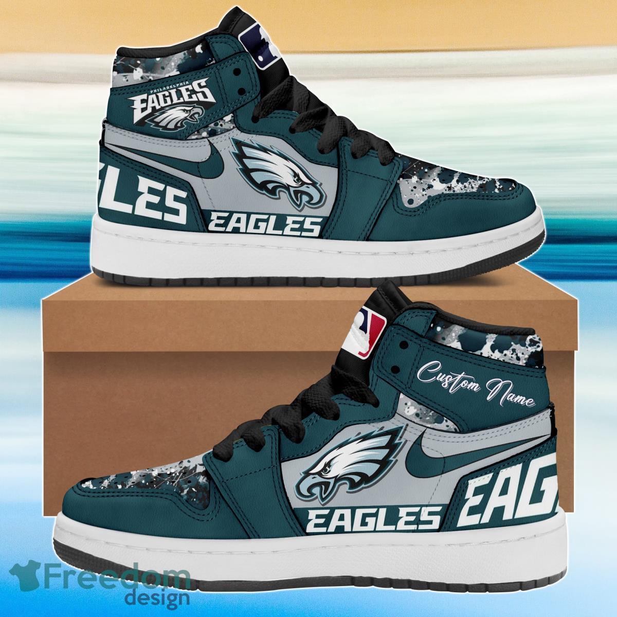 JWFancy Philadelphia Eagles AJ1 High Sneakers Shoes For Men And Women