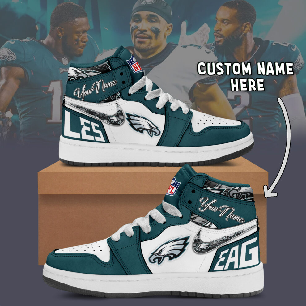 JWFancy Philadelphia Eagles AJ1 High Sneakers Shoes For Men And Women