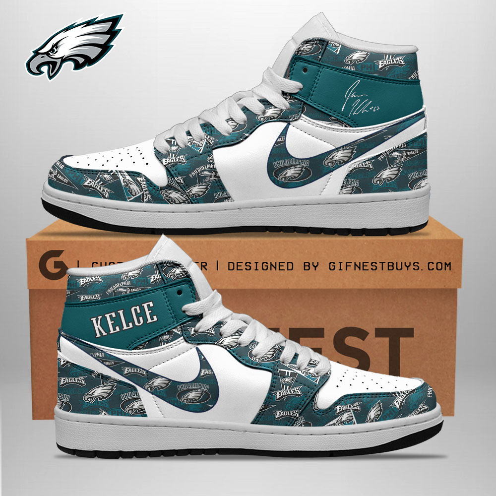 JWFancy Philadelphia Eagles AJ1 High Sneakers Shoes For Men And Women