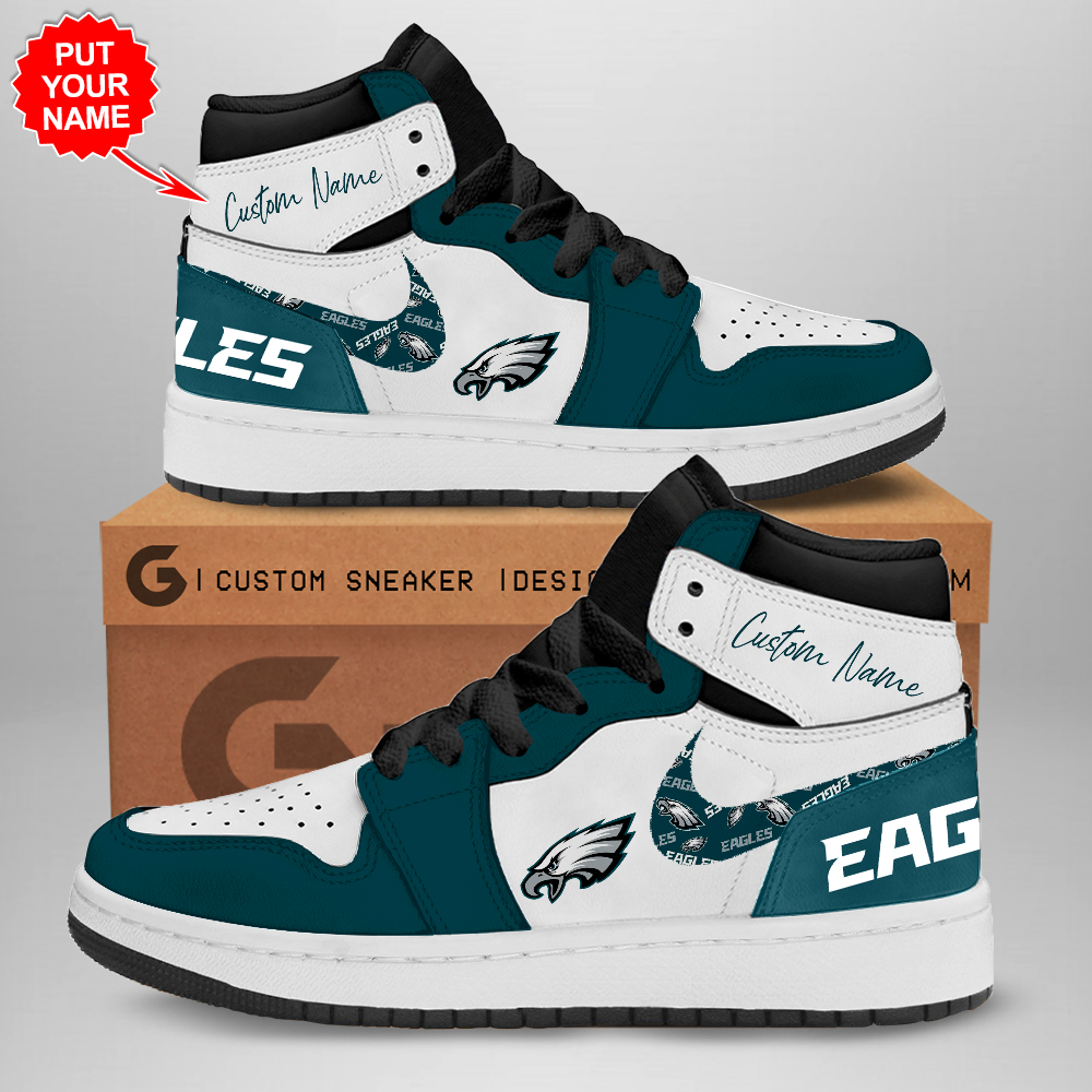 JWFancy Philadelphia Eagles AJ1 High Sneakers Shoes For Men And Women