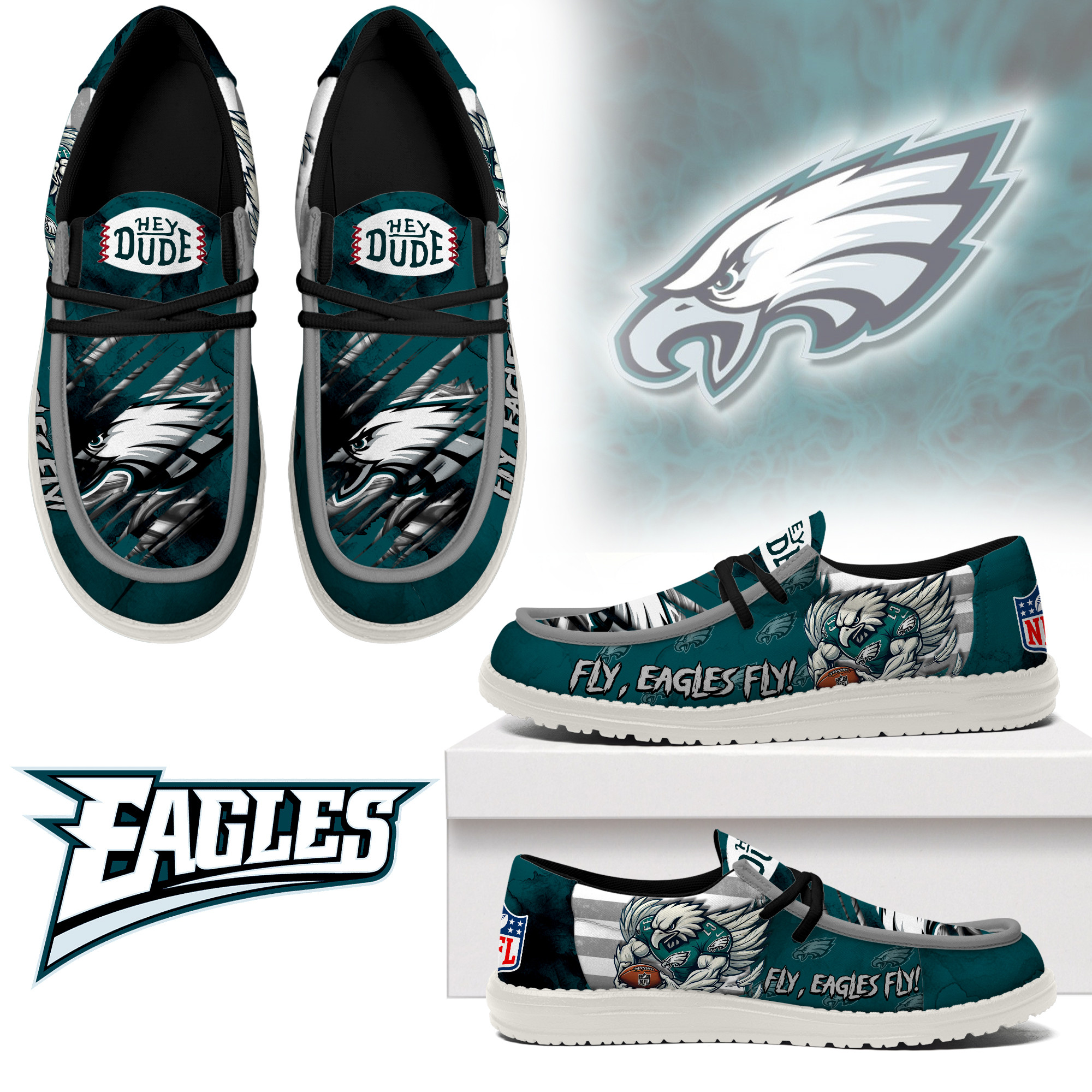 JWFancy Philadelphia Eagles – Custom Name Hey Dude