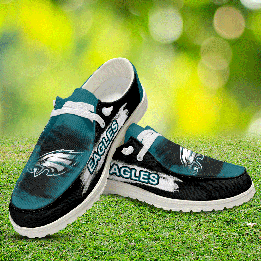 JWFancy Philadelphia Eagles Hey Dude Shoes Wally Men's Lace Up Loafers Comfortable For Men And Women