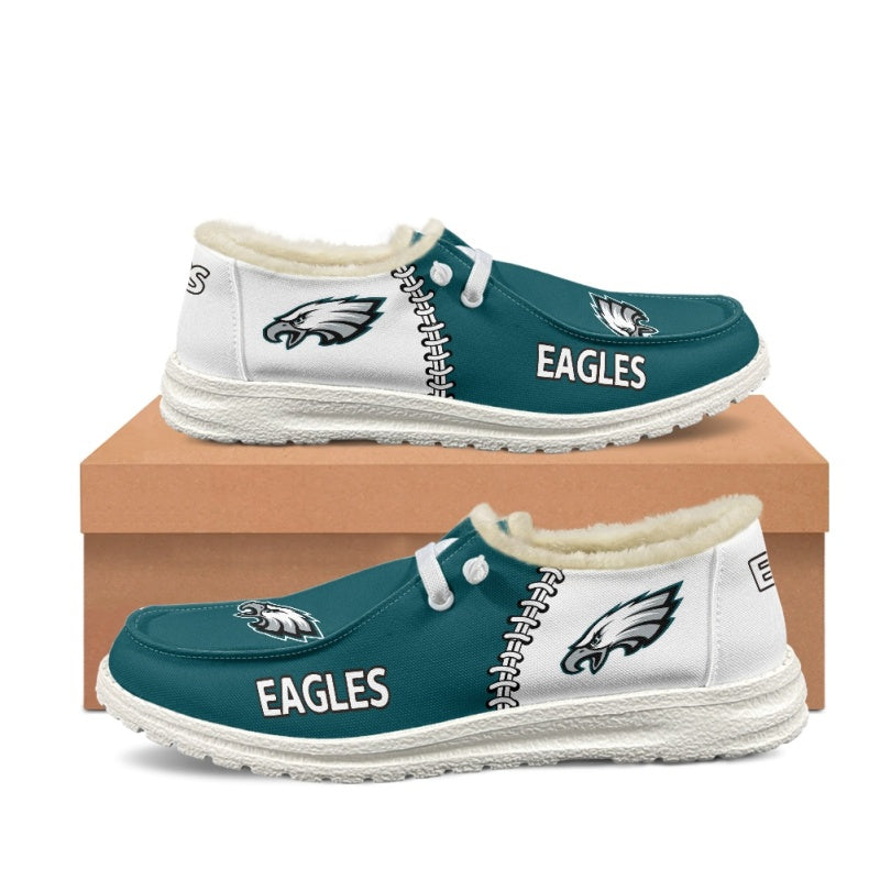 JWFancy Philadelphia Eagles Hey Dude Shoes Wally Men's Lace Up Loafers Comfortable For Men And Women