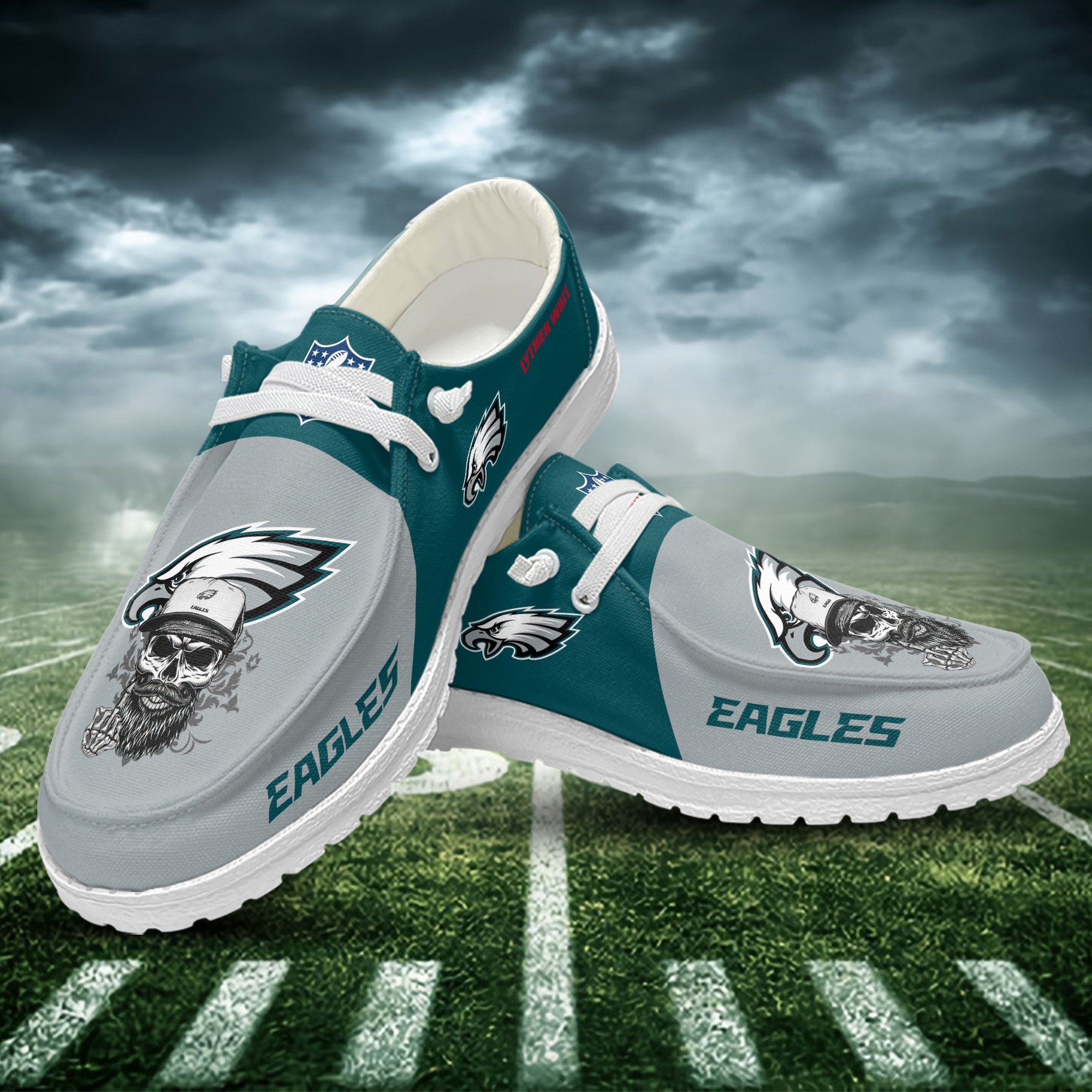 JWFancy Philadelphia Eagles Hey Dude Shoes Wally Men's Lace Up Loafers Comfortable For Men And Women