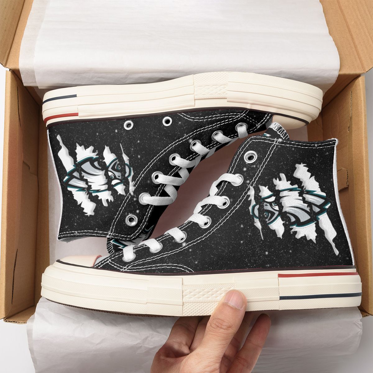 JWFancy Philadelphia Eagles High Top Canvas Sneakers Shoes For Men And Women