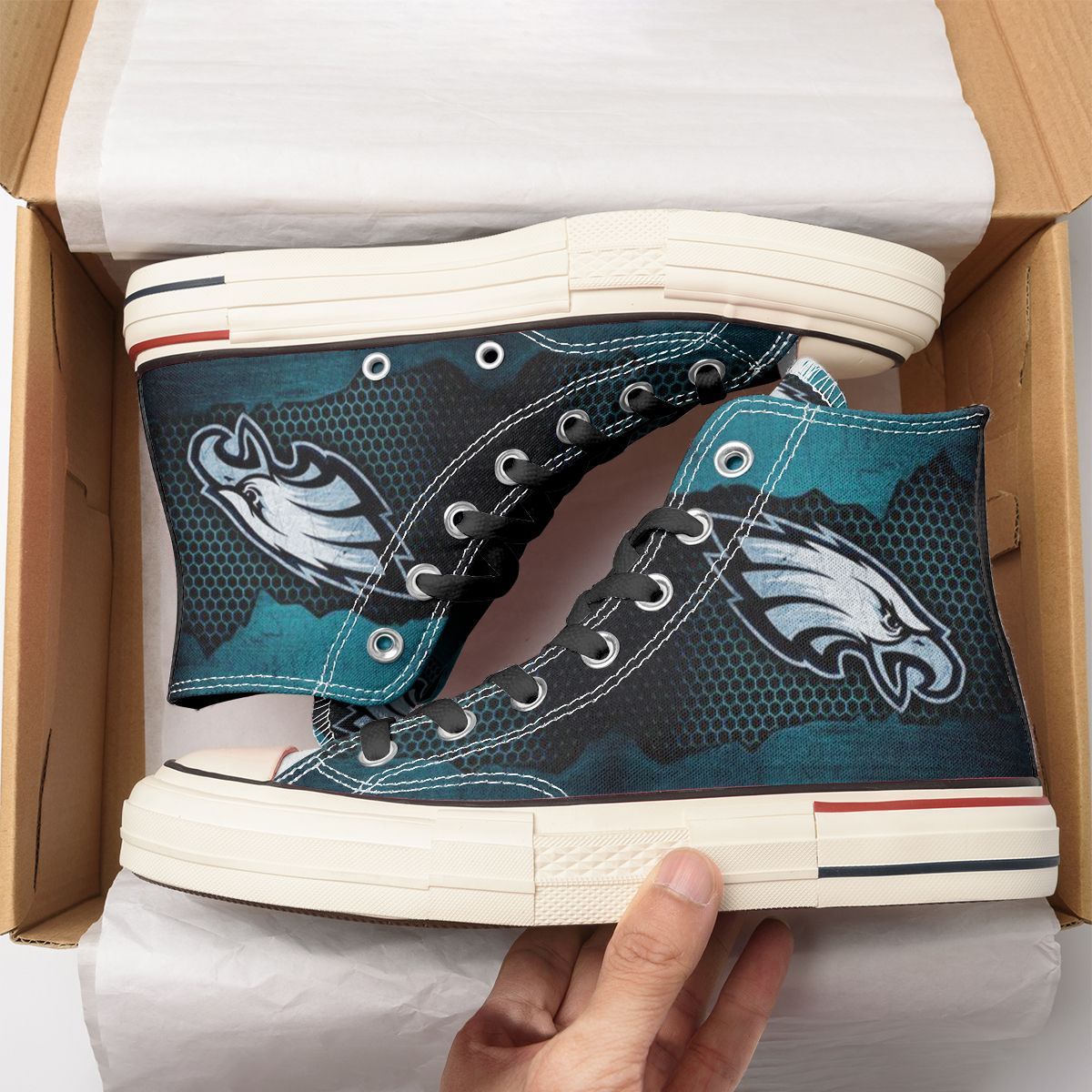 JWFancy Philadelphia Eagles High Top Canvas Sneakers Shoes For Men And Women