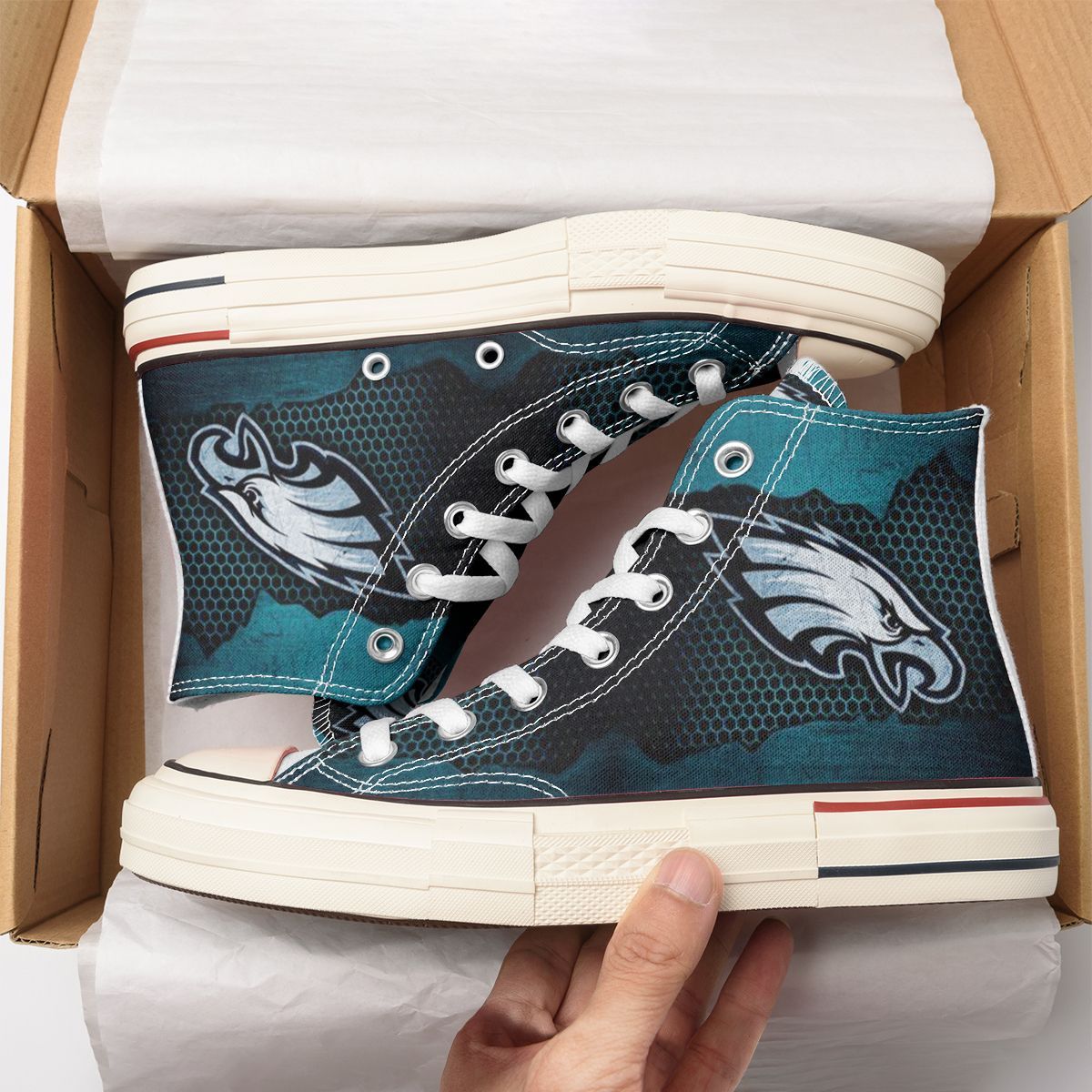 JWFancy Philadelphia Eagles High Top Canvas Sneakers Shoes For Men And Women