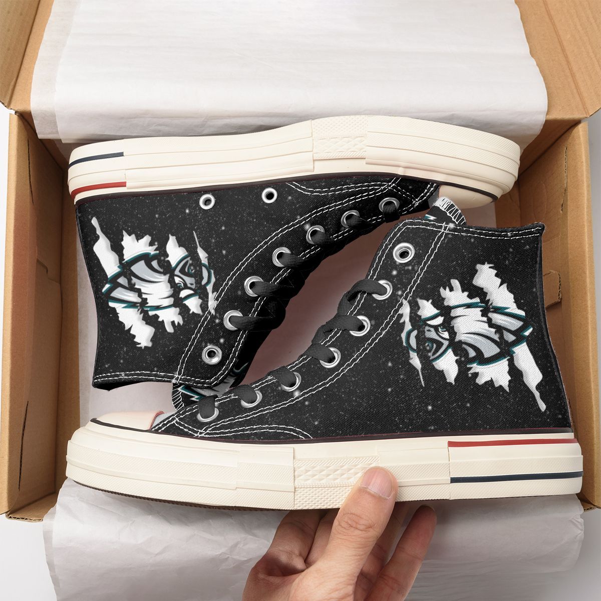 JWFancy Philadelphia Eagles High Top Canvas Sneakers Shoes For Men And Women