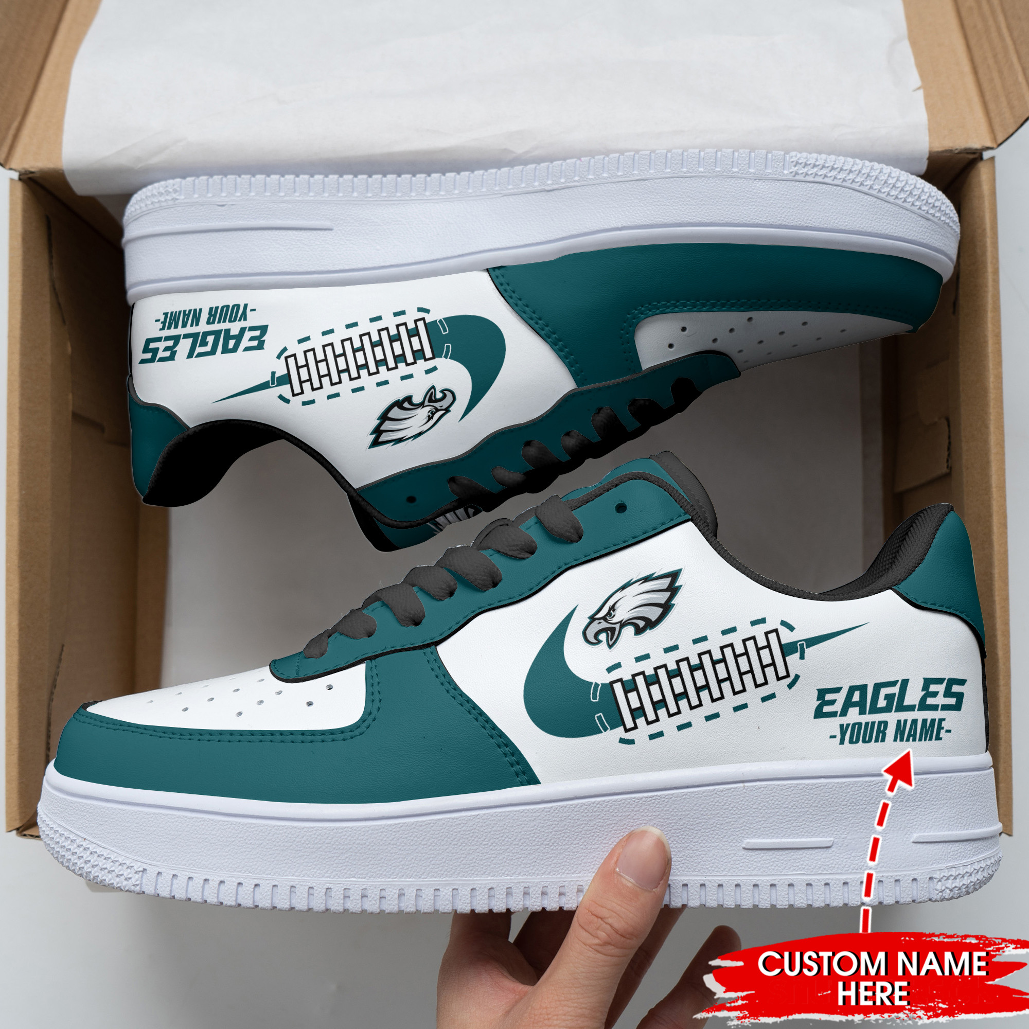 JWFancy Philadelphia Eagles NFL Air Low-Top Sneakers Shoes For Men And Women