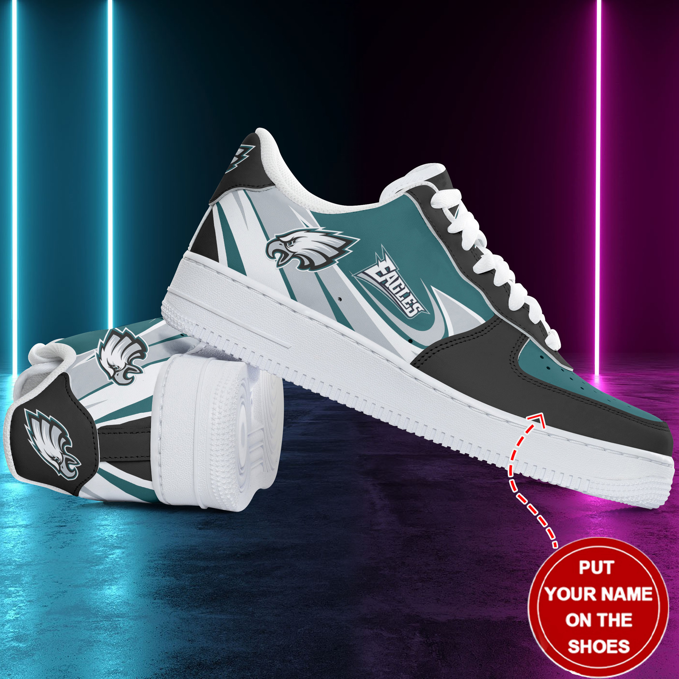 JWFancy Philadelphia Eagles NFL Air Low-Top Sneakers Shoes For Men And Women