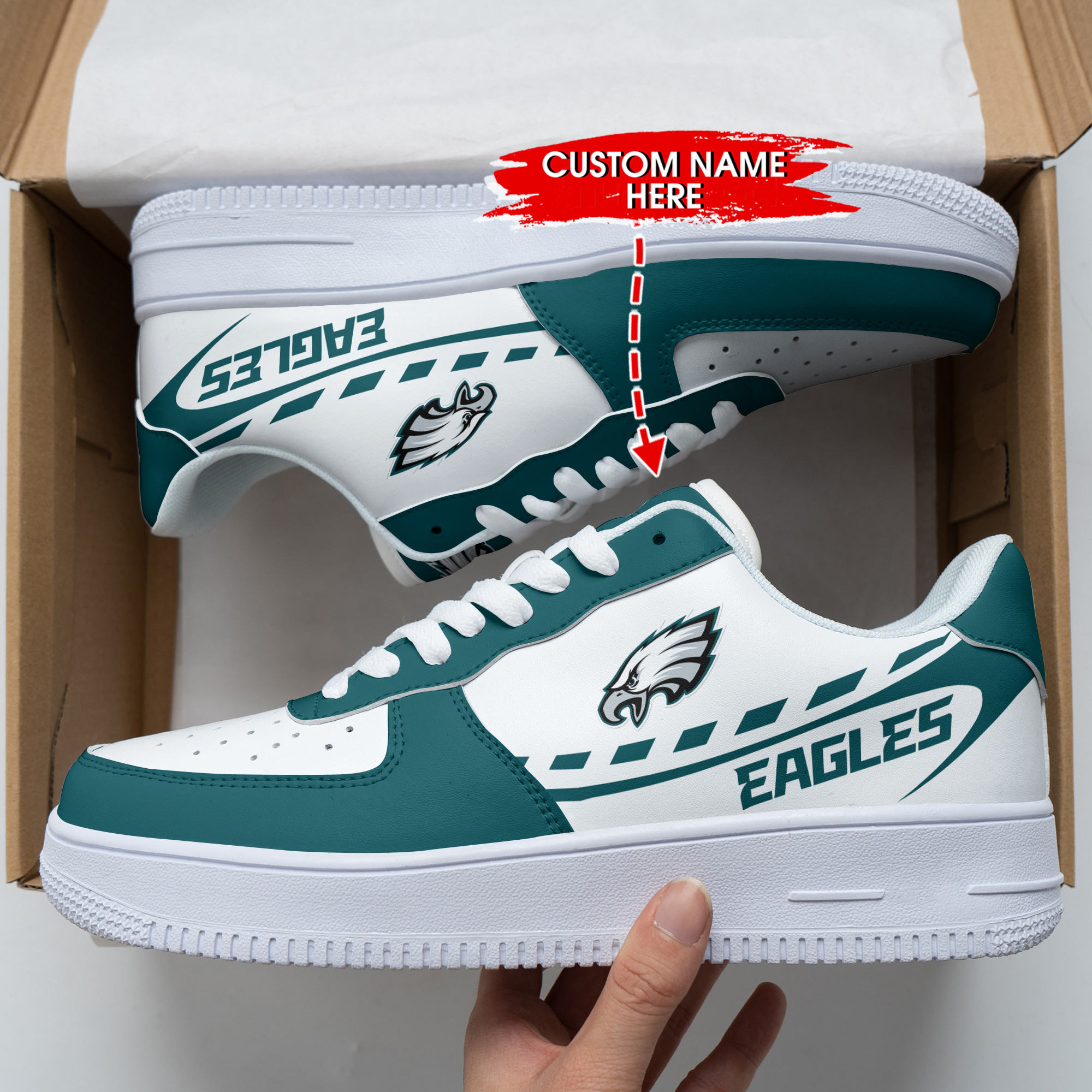JWFancy Philadelphia Eagles NFL Air Low-Top Sneakers Shoes For Men And Women