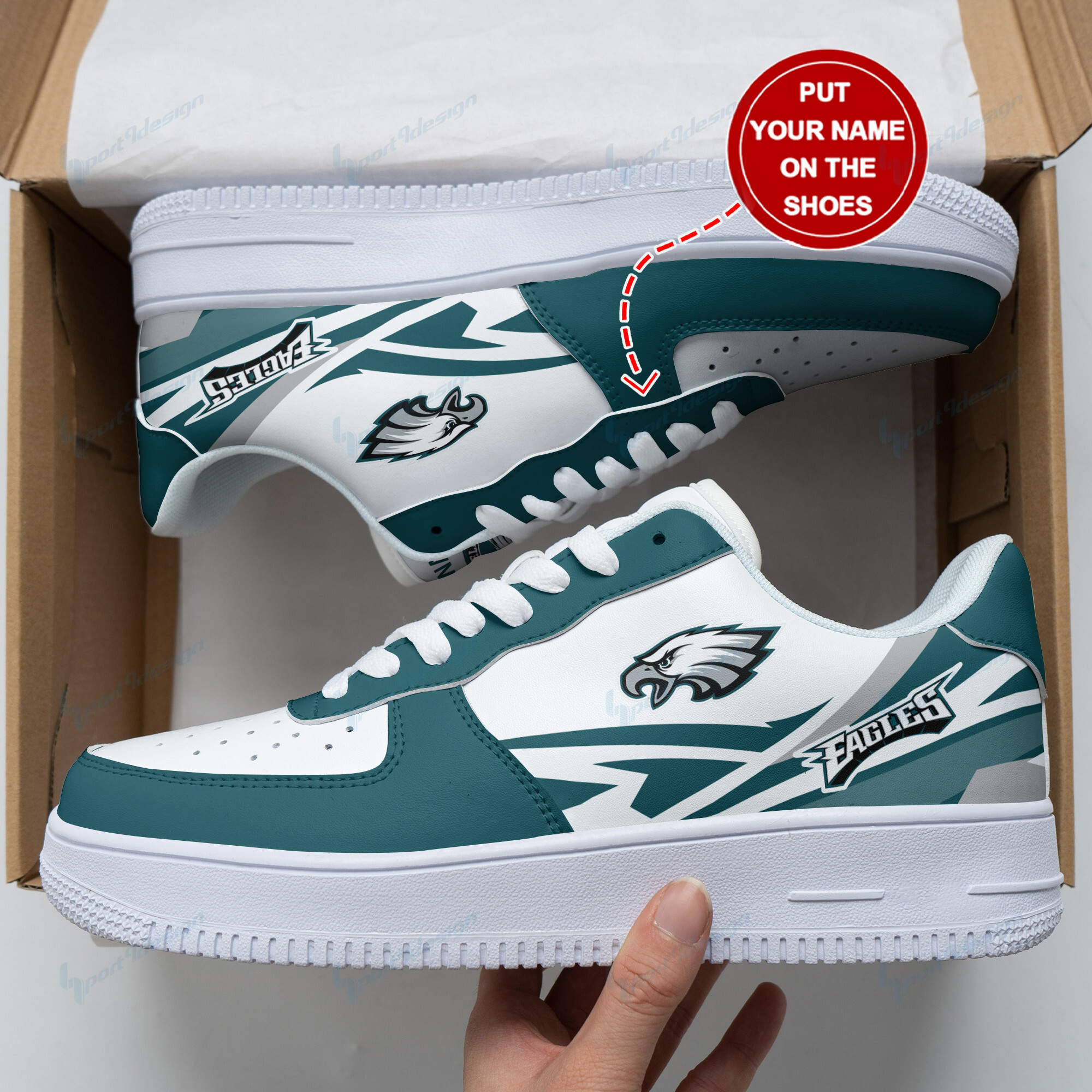 JWFancy Philadelphia Eagles NFL Air Low-Top Sneakers Shoes For Men And Women