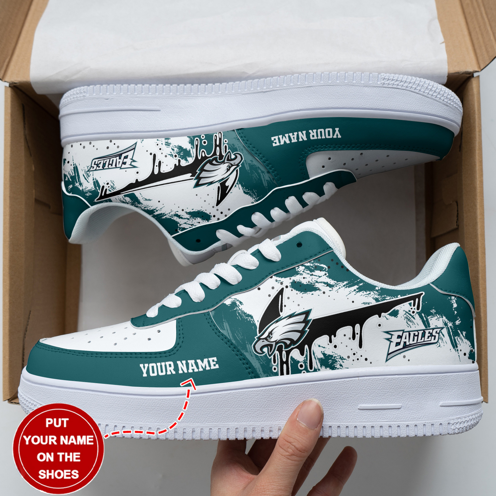 JWFancy Philadelphia Eagles NFL Air Low-Top Sneakers Shoes For Men And Women