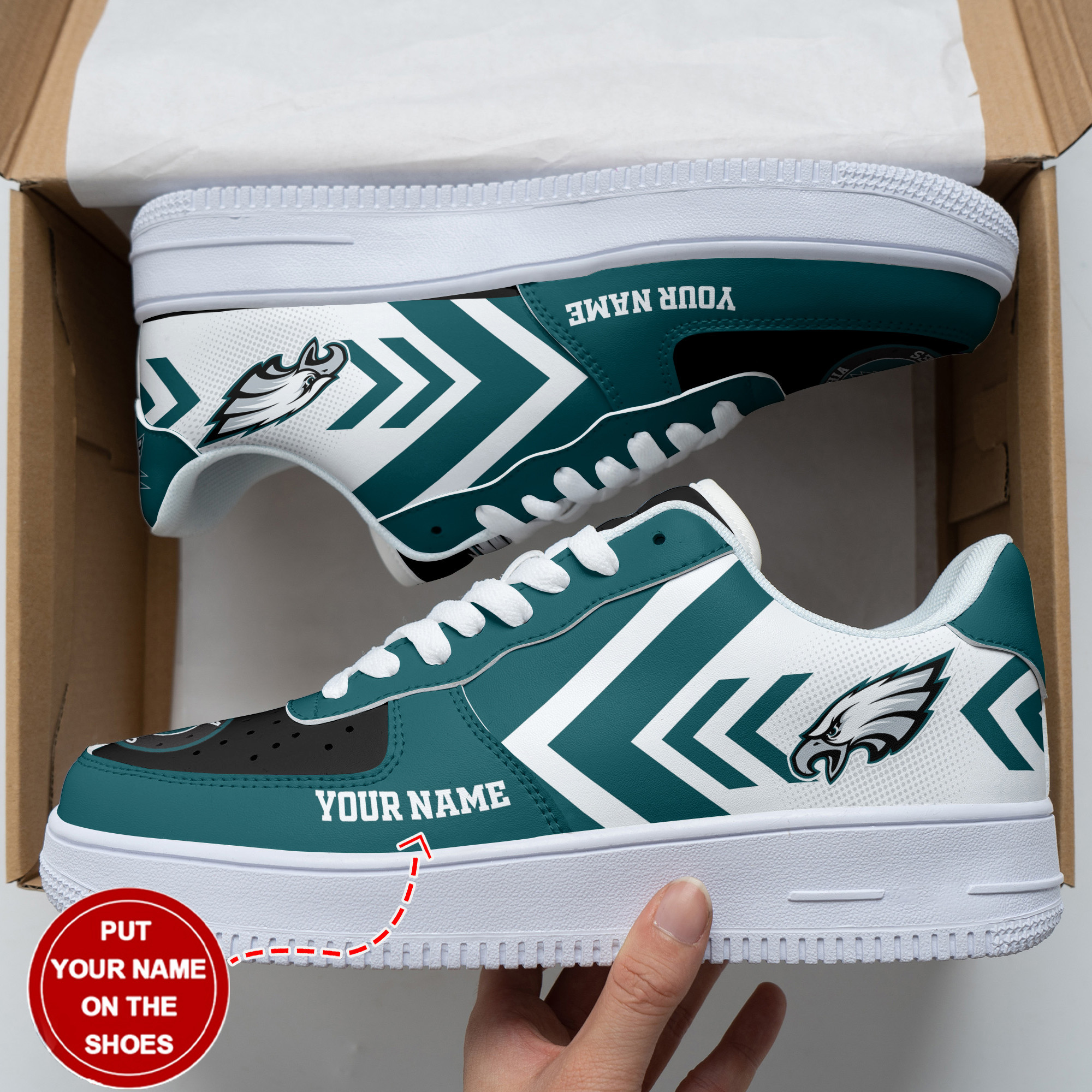 JWFancy Philadelphia Eagles NFL Air Low-Top Sneakers Shoes For Men And Women
