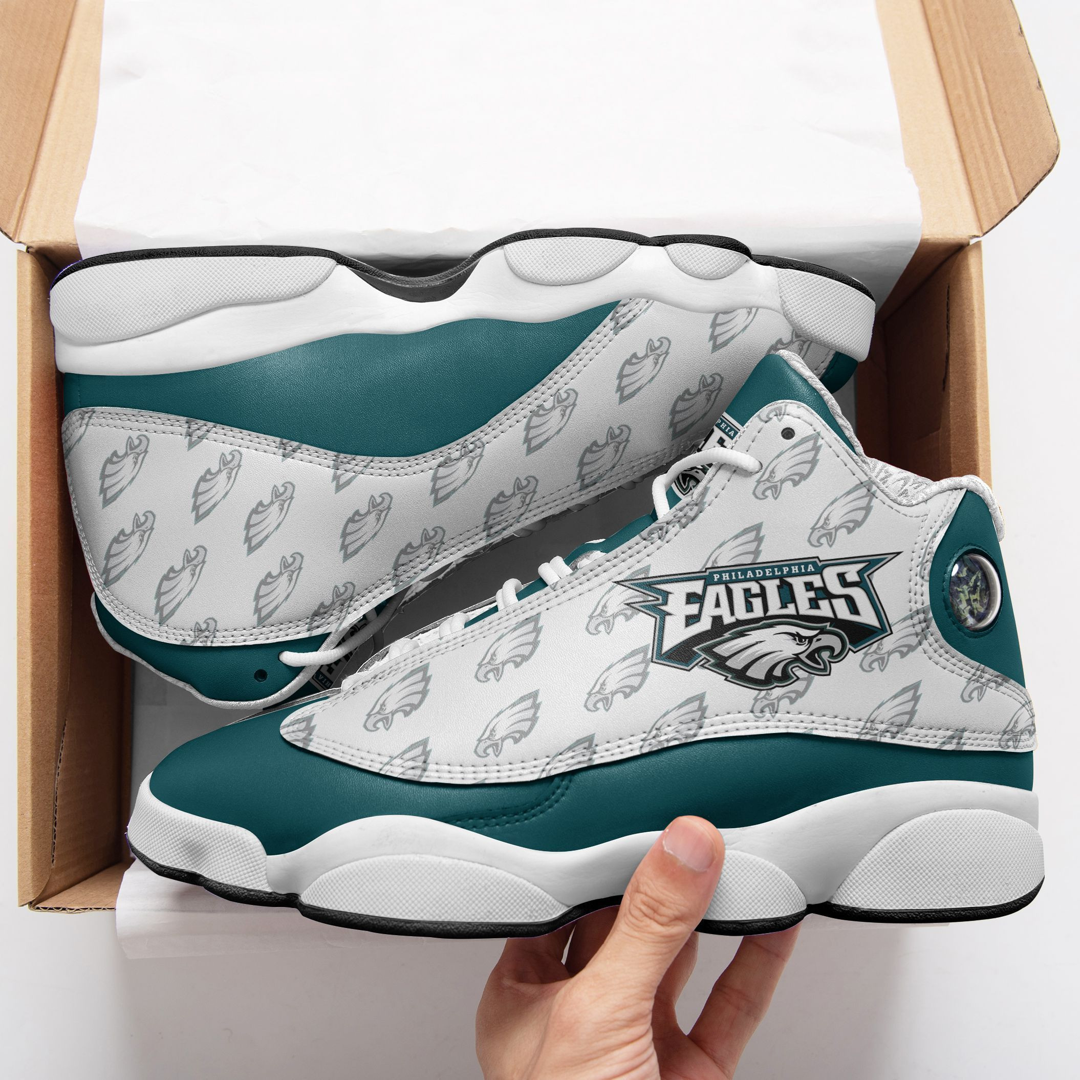 JWFancy Philadelphia Eagles NFL AJ13 Sneakers Shoes For Men And Women