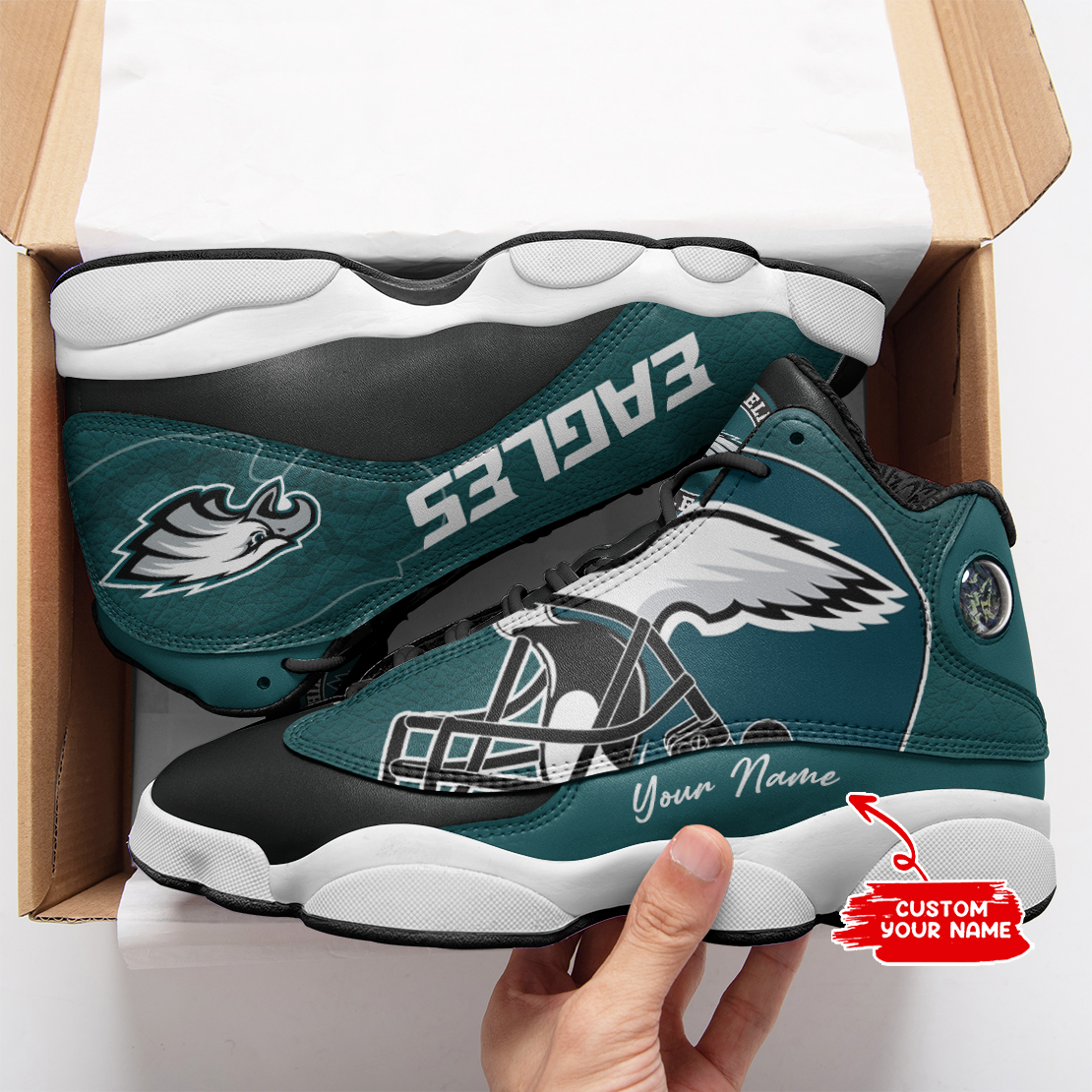 JWFancy Philadelphia Eagles NFL AJ13 Sneakers Shoes For Men And Women