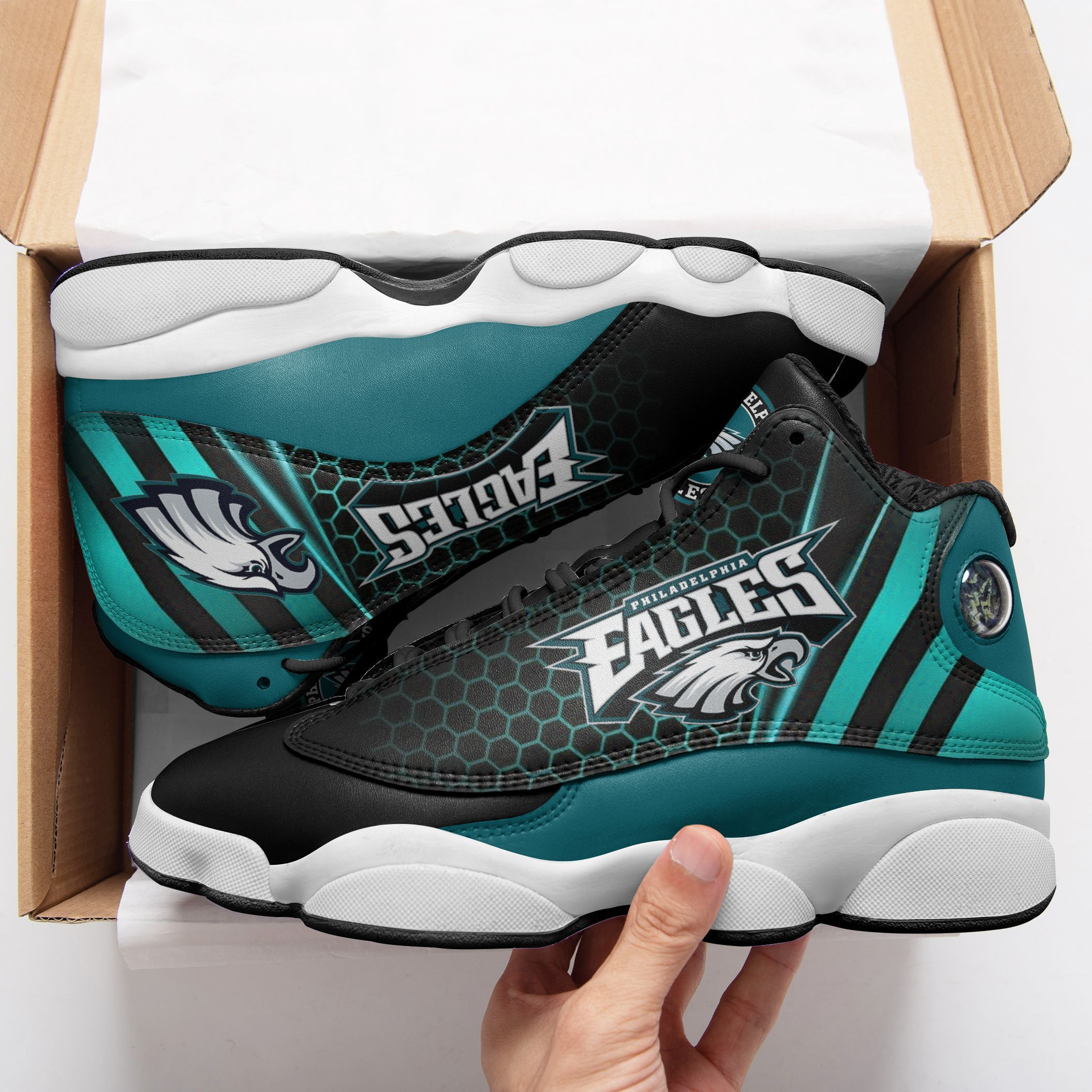 JWFancy Philadelphia Eagles NFL AJ13 Sneakers Shoes For Men And Women