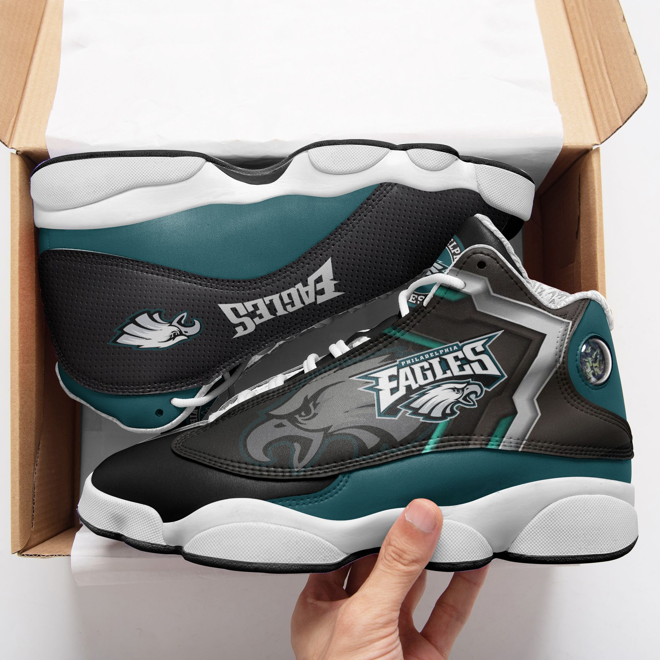 JWFancy Philadelphia Eagles NFL AJ13 Sneakers Shoes For Men And Women