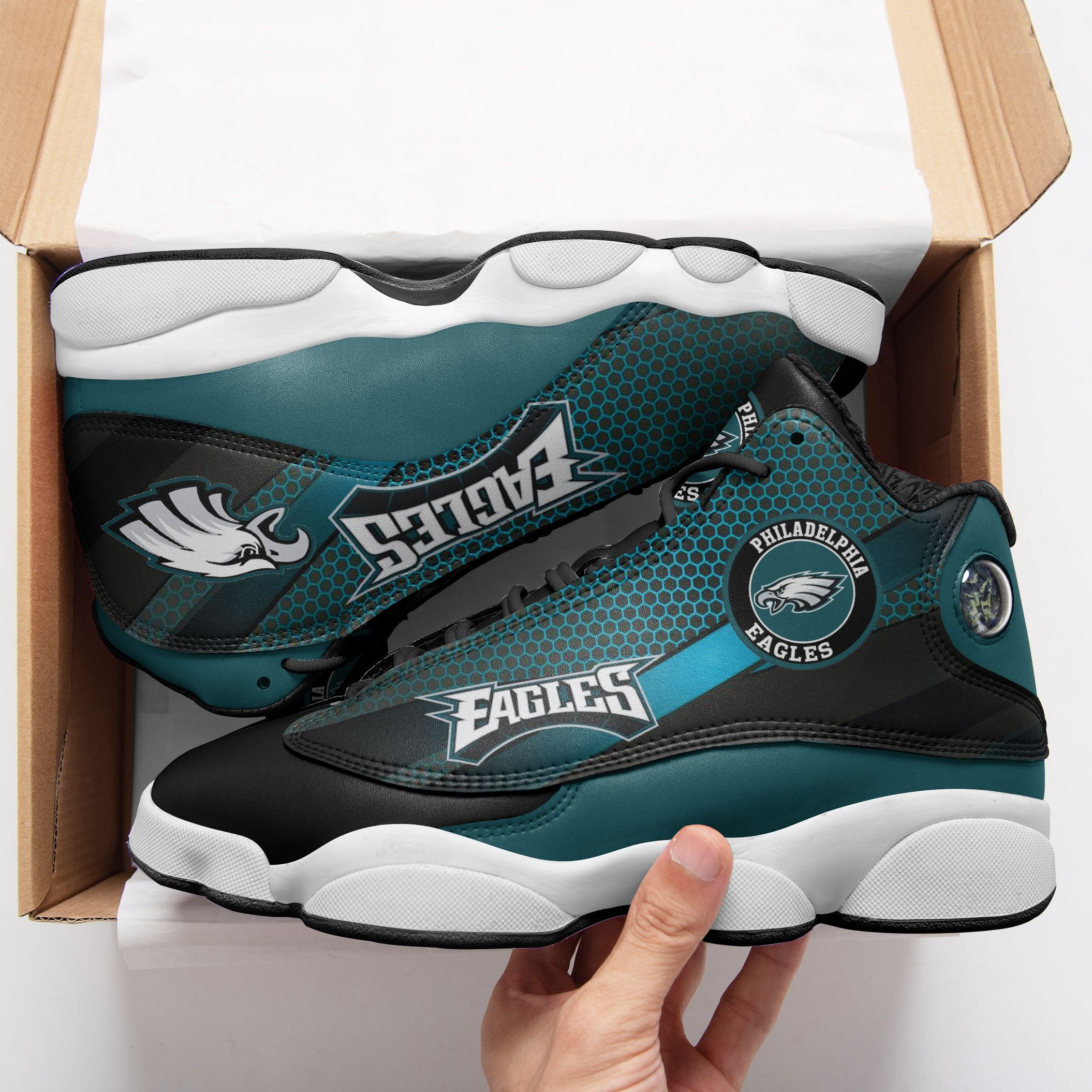 JWFancy Philadelphia Eagles NFL AJ13 Sneakers Shoes For Men And Women