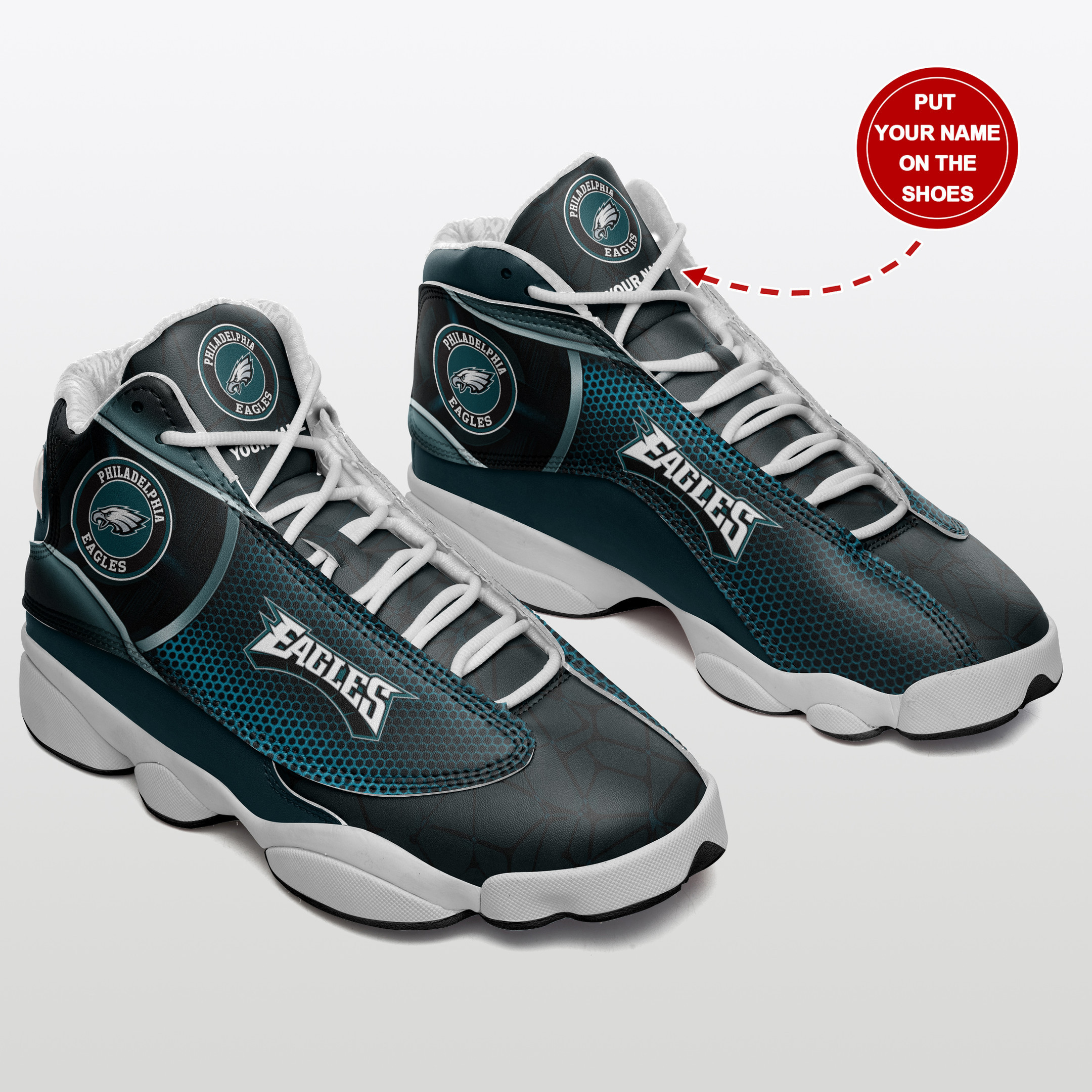 JWFancy Philadelphia Eagles NFL AJ13 Sneakers Shoes For Men And Women