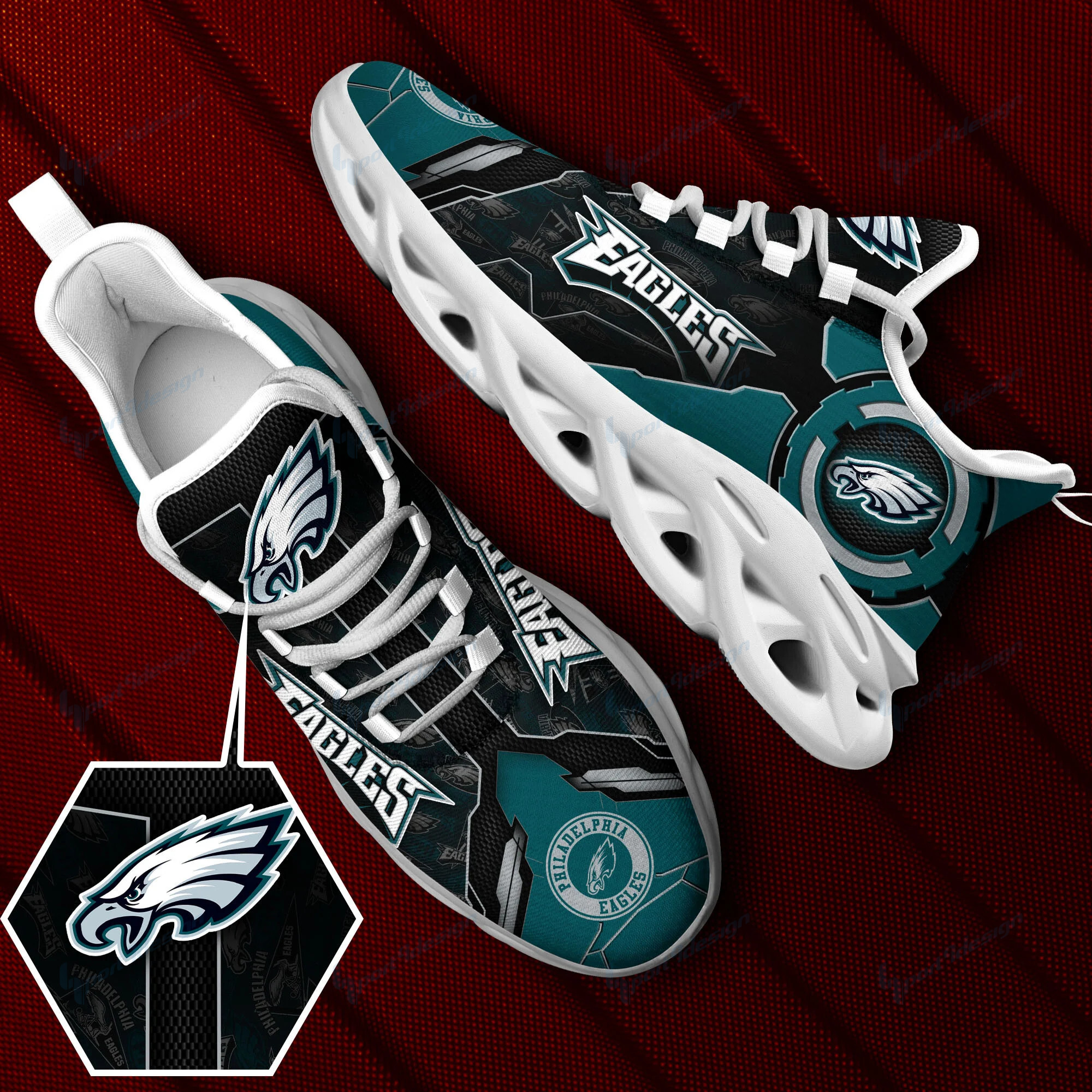 JWFancy Philadelphia Eagles NFL Max Soul Shoes Sneakers For Men And Women