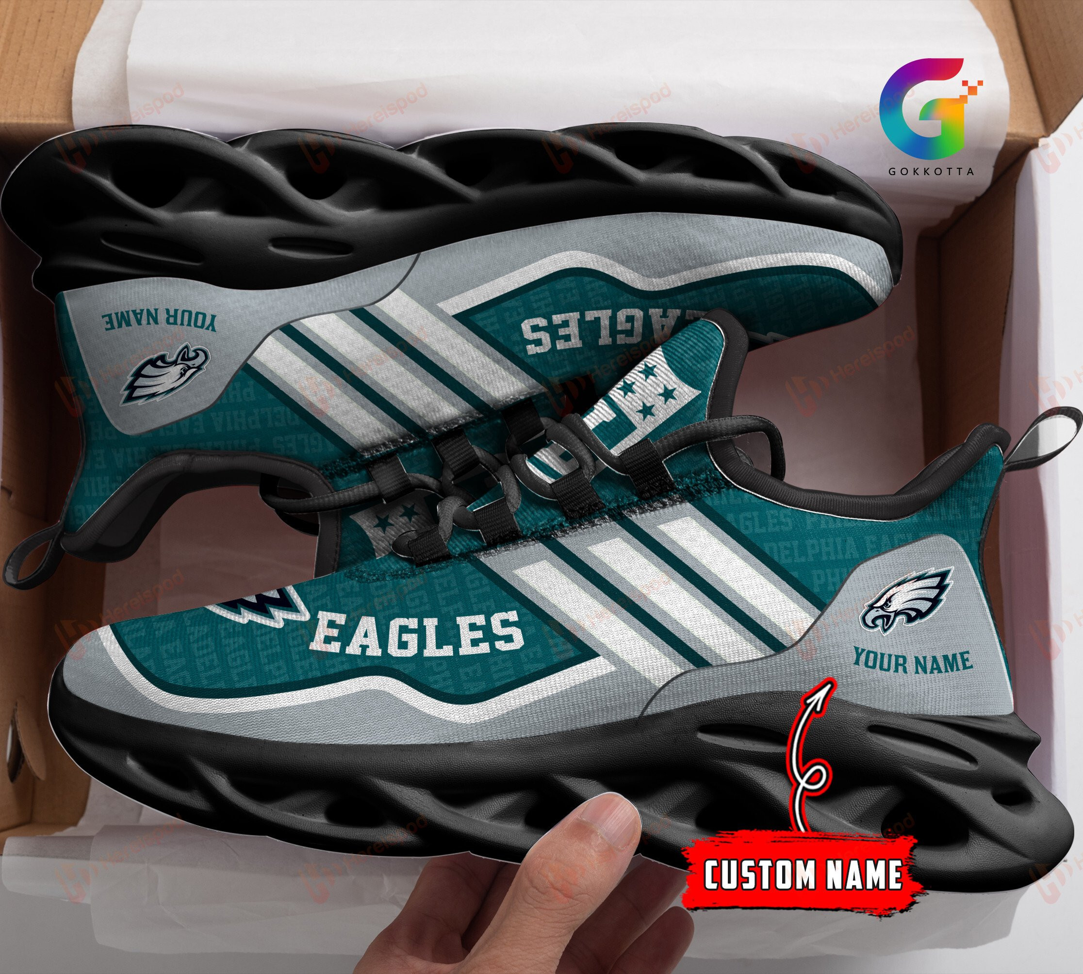 JWFancy Philadelphia Eagles NFL Max Soul Shoes Sneakers For Men And Women