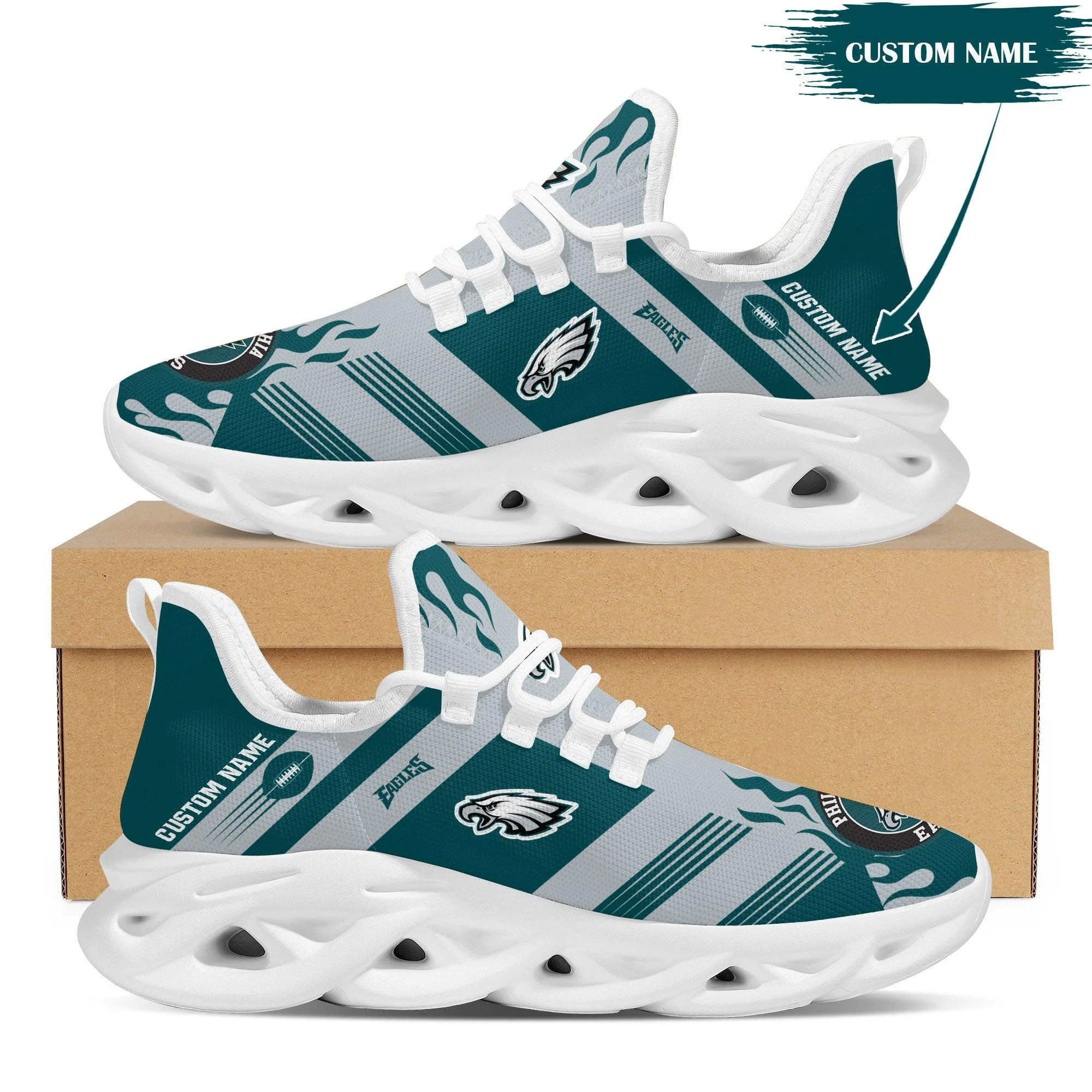 JWFancy Philadelphia Eagles NFL Max Soul Shoes Sneakers For Men And Women