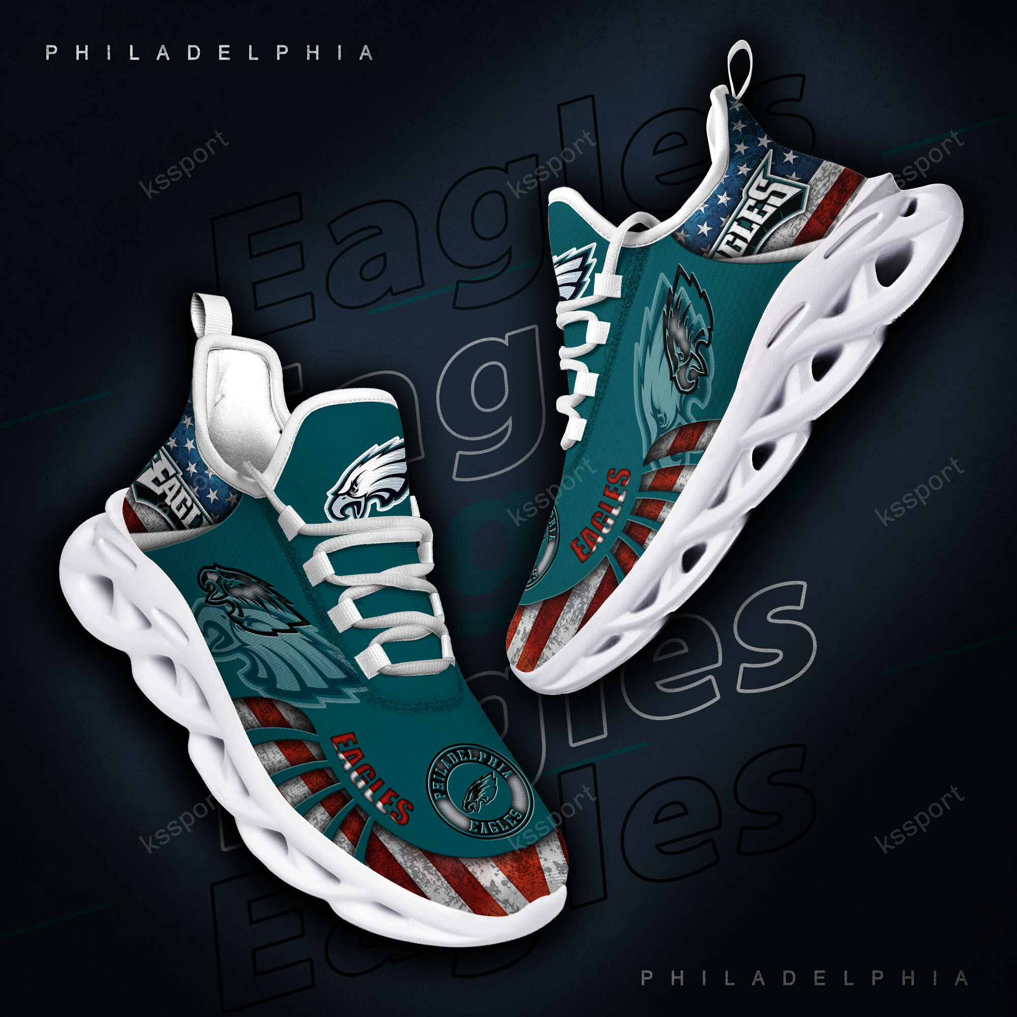 JWFancy Philadelphia Eagles NFL Max Soul Shoes Sneakers For Men And Women