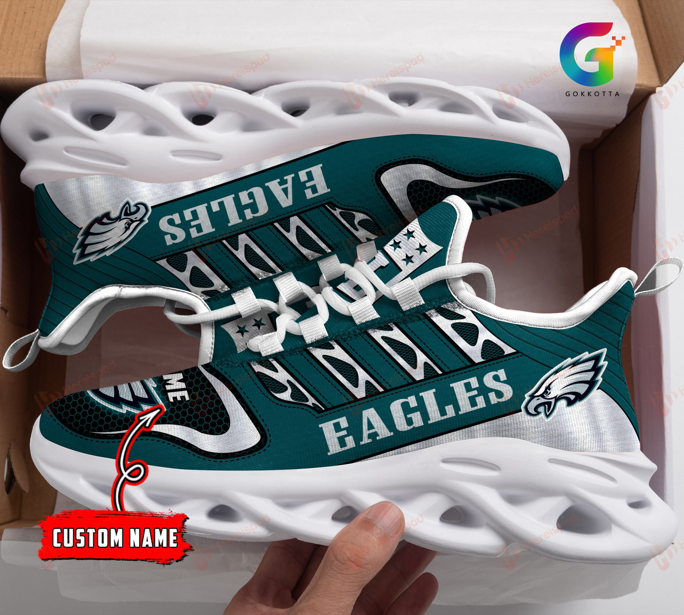 JWFancy Philadelphia Eagles NFL Max Soul Shoes Sneakers For Men And Women