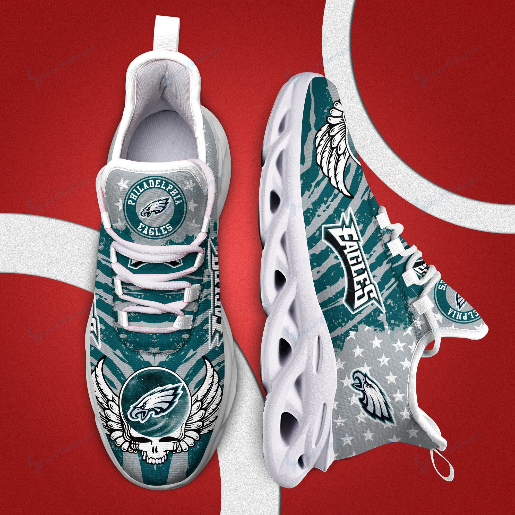 JWFancy Philadelphia Eagles NFL Max Soul Shoes Sneakers For Men And Women