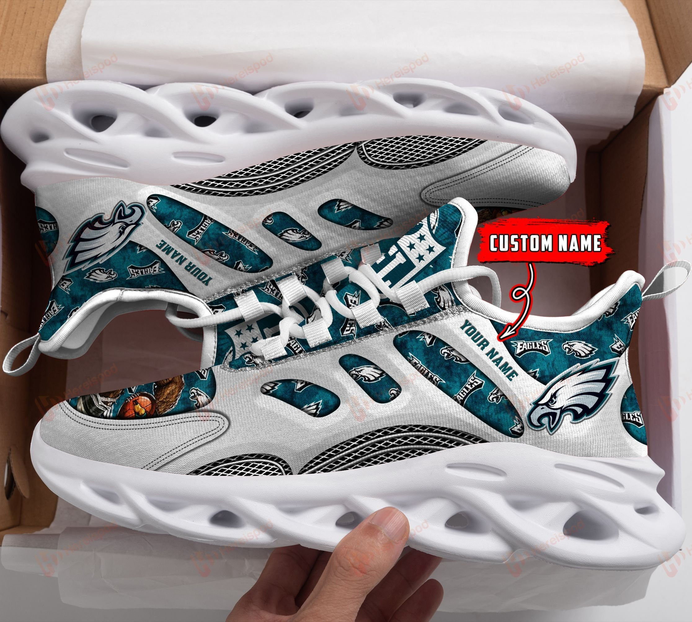 JWFancy Philadelphia Eagles NFL Max Soul Shoes Sneakers For Men And Women