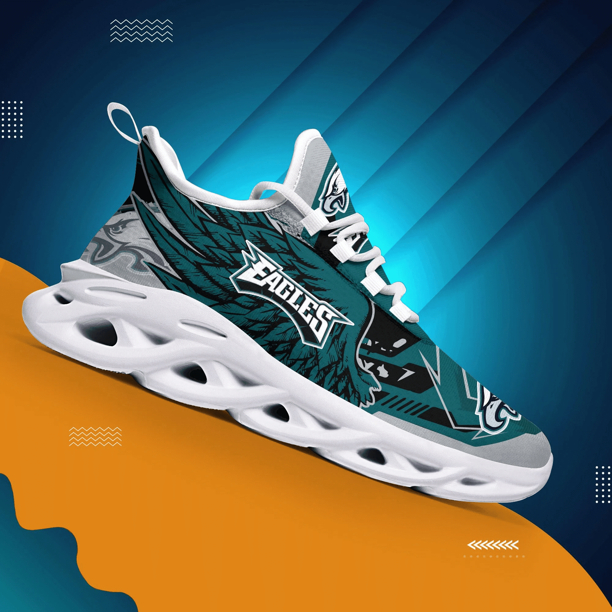 JWFancy Philadelphia Eagles NFL Max Soul Shoes Sneakers For Men And Women