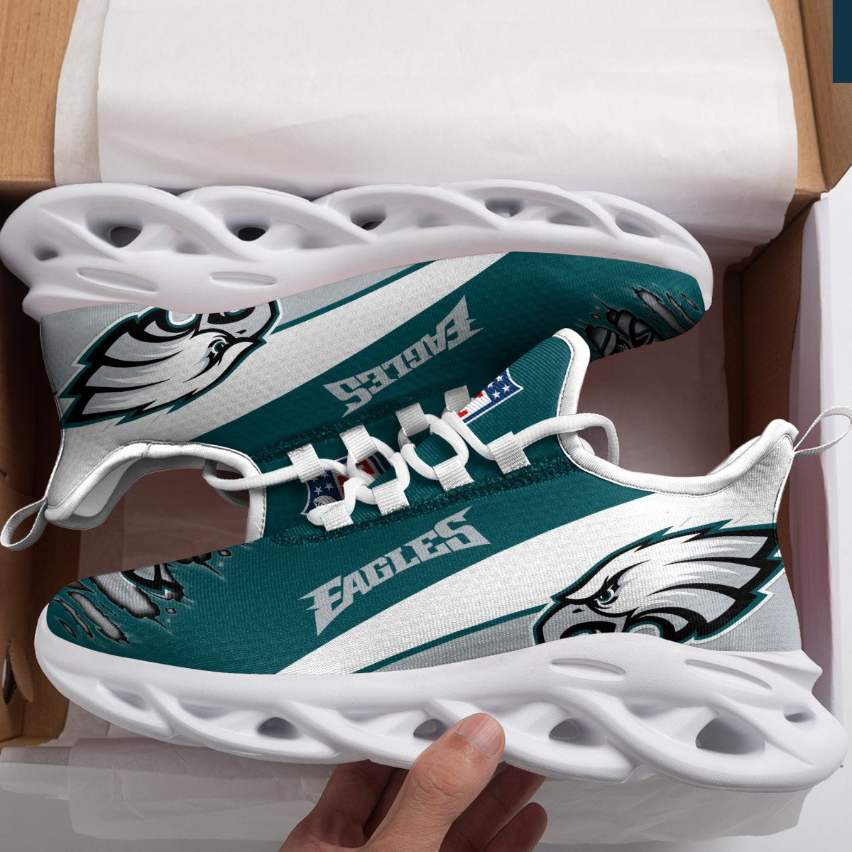 JWFancy Philadelphia Eagles NFL Max Soul Shoes Sneakers For Men And Women