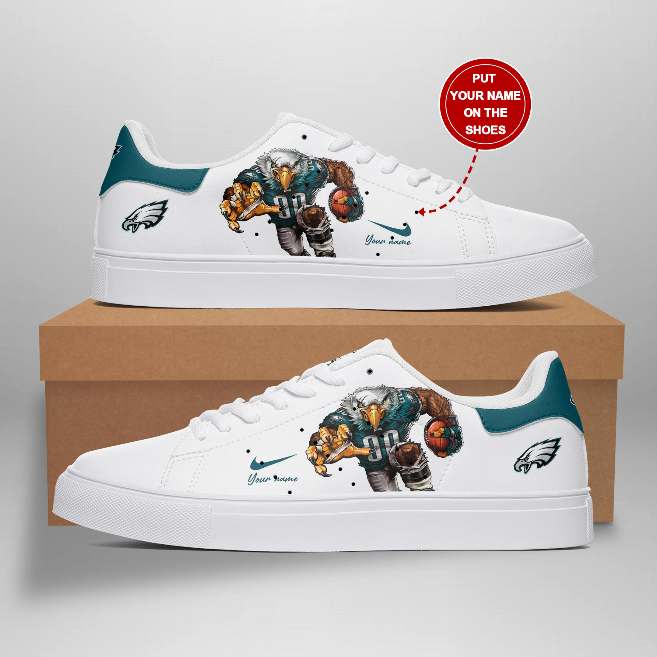 JWFancy Philadelphia Eagles Skate Stan Shoes Sneakes For Men And Women