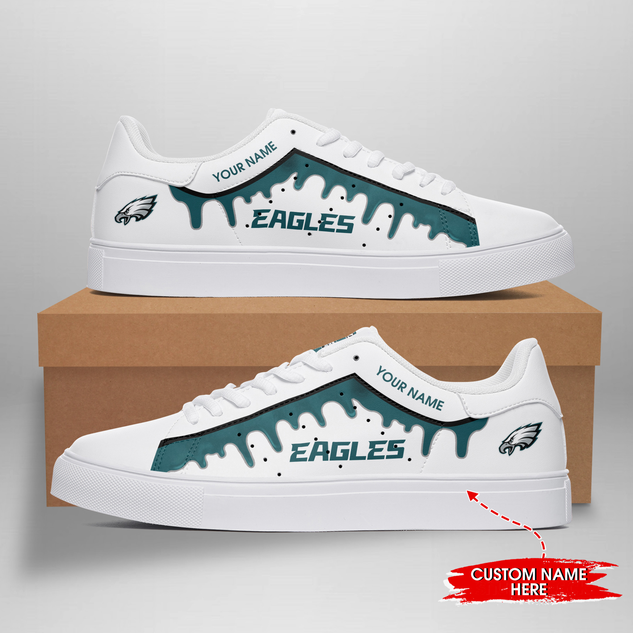 JWFancy Philadelphia Eagles Skate Stan Shoes Sneakes For Men And Women