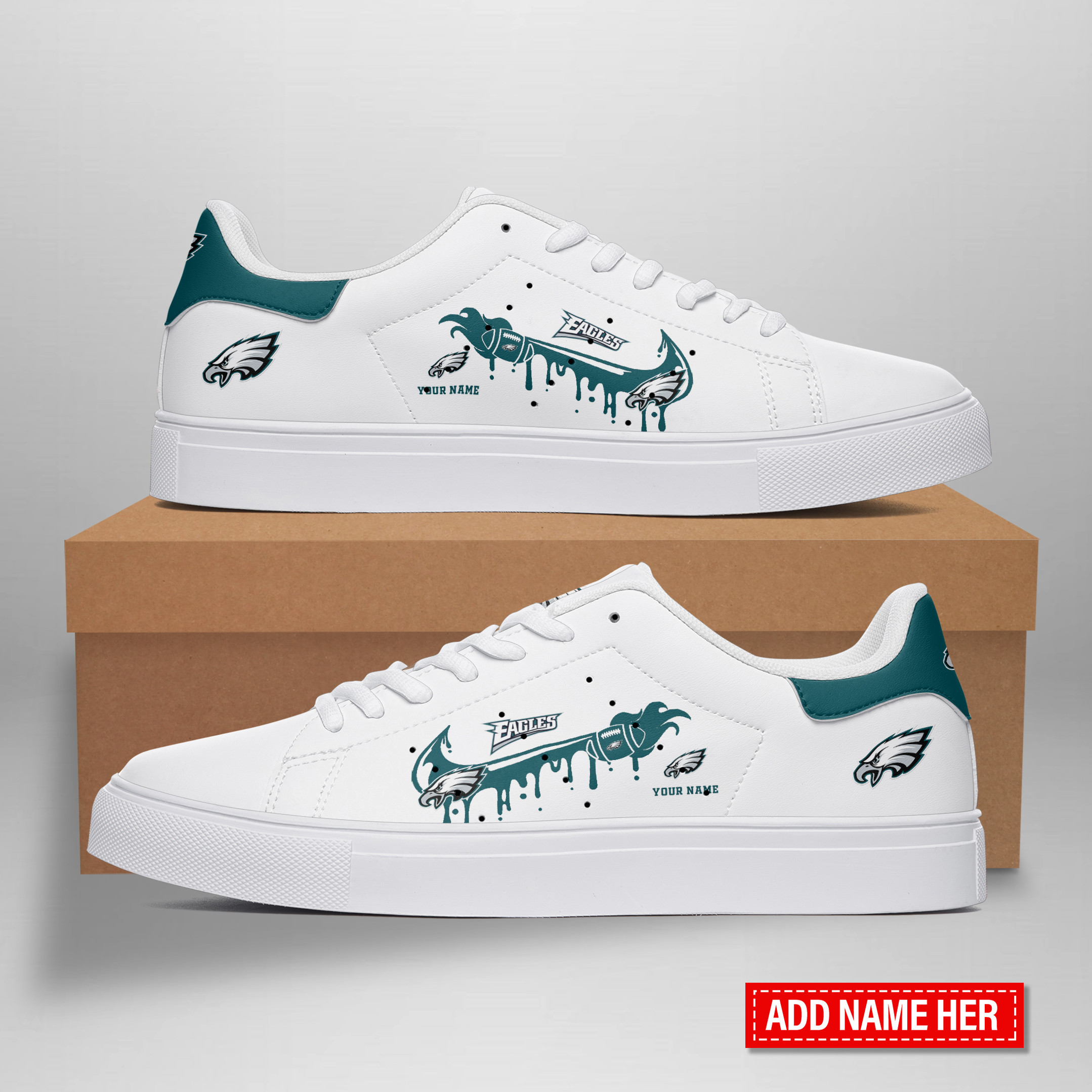 JWFancy Philadelphia Eagles Skate Stan Shoes Sneakes For Men And Women