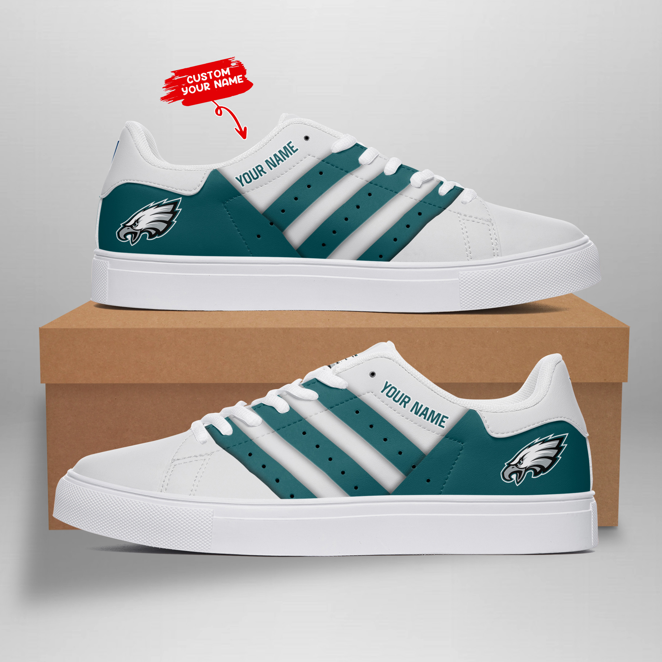 JWFancy Philadelphia Eagles Skate Stan Shoes Sneakes For Men And Women