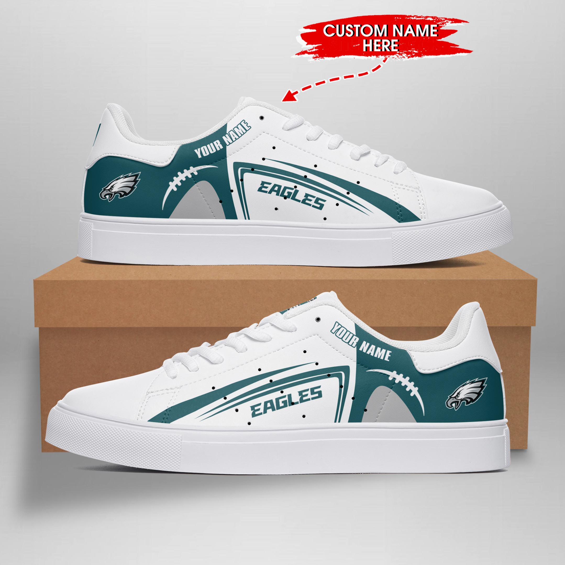 JWFancy Philadelphia Eagles Skate Stan Shoes Sneakes For Men And Women