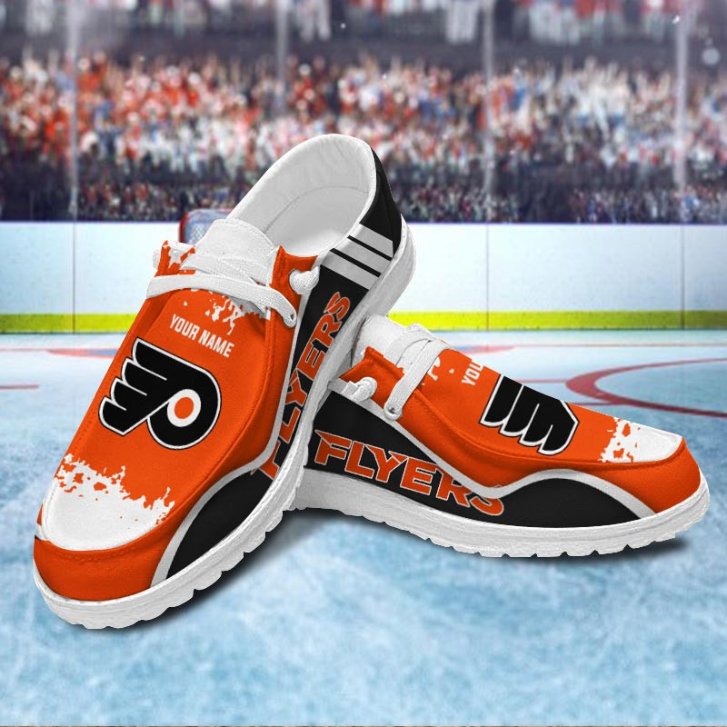 JWFancy Philadelphia Flyers Hey Dude Shoes Wally Men's Lace Up Loafers Comfortable For Men And Women